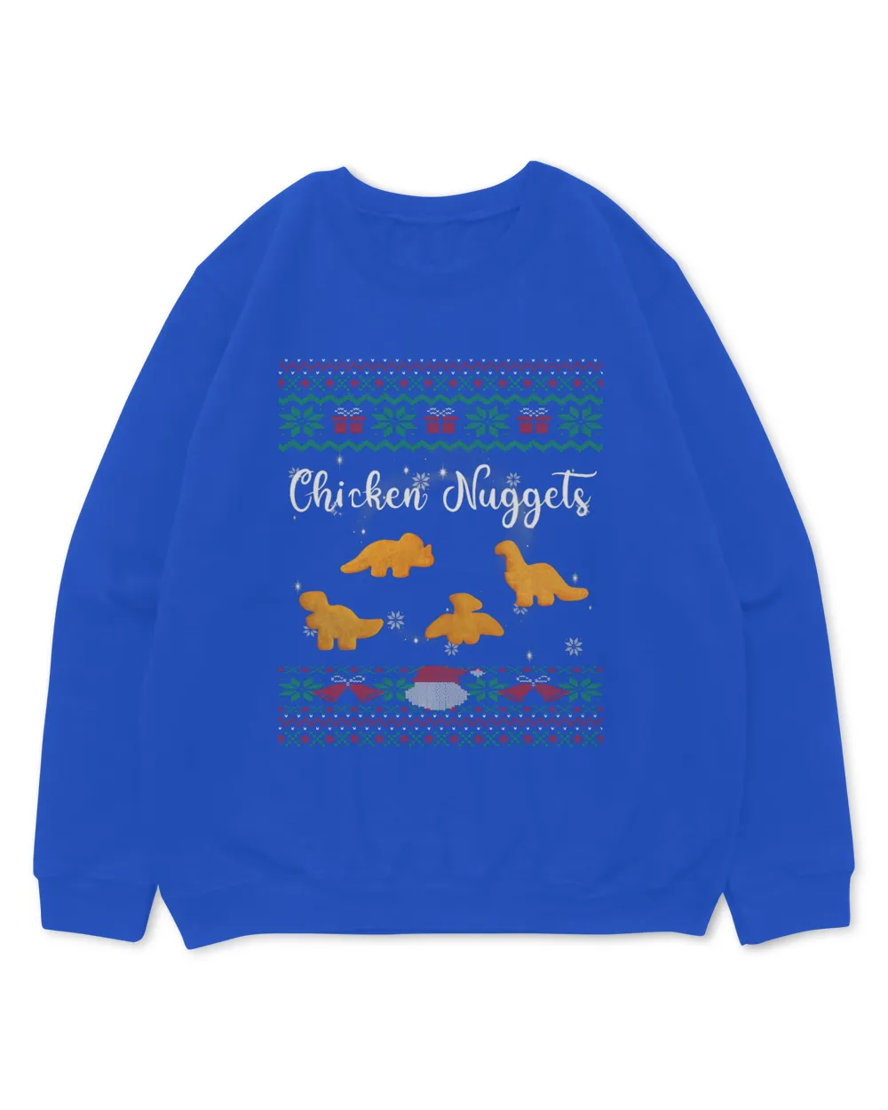 Dinos Chicken Nuggets Ugly Christmas Sweater Funny Realistic