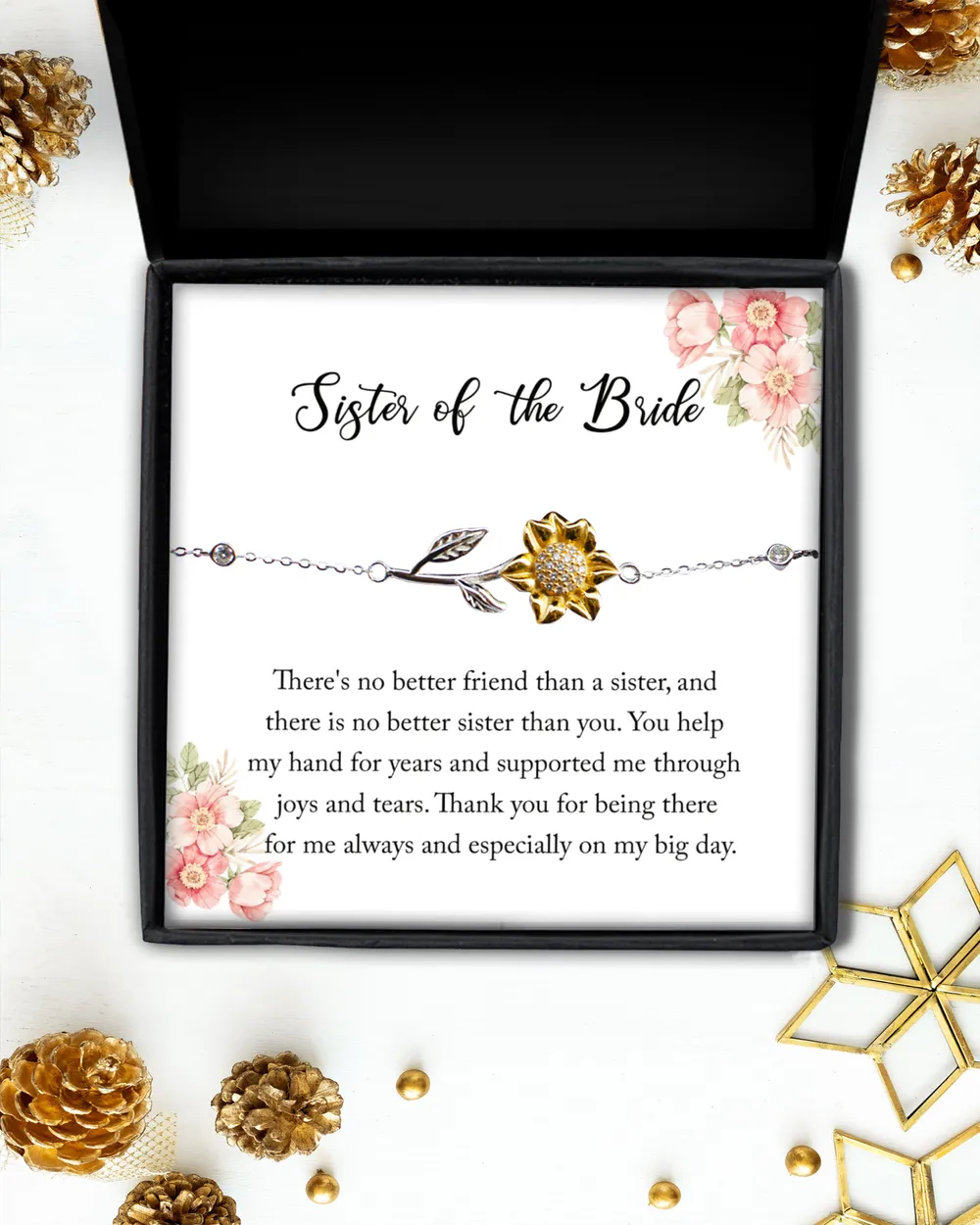 Bracelet for Sister of The Bride, Wedding Day Jewelry Gift Idea for Sister,  Wedding Day Sister Gift from Bride, To My Sister Gift from Sister