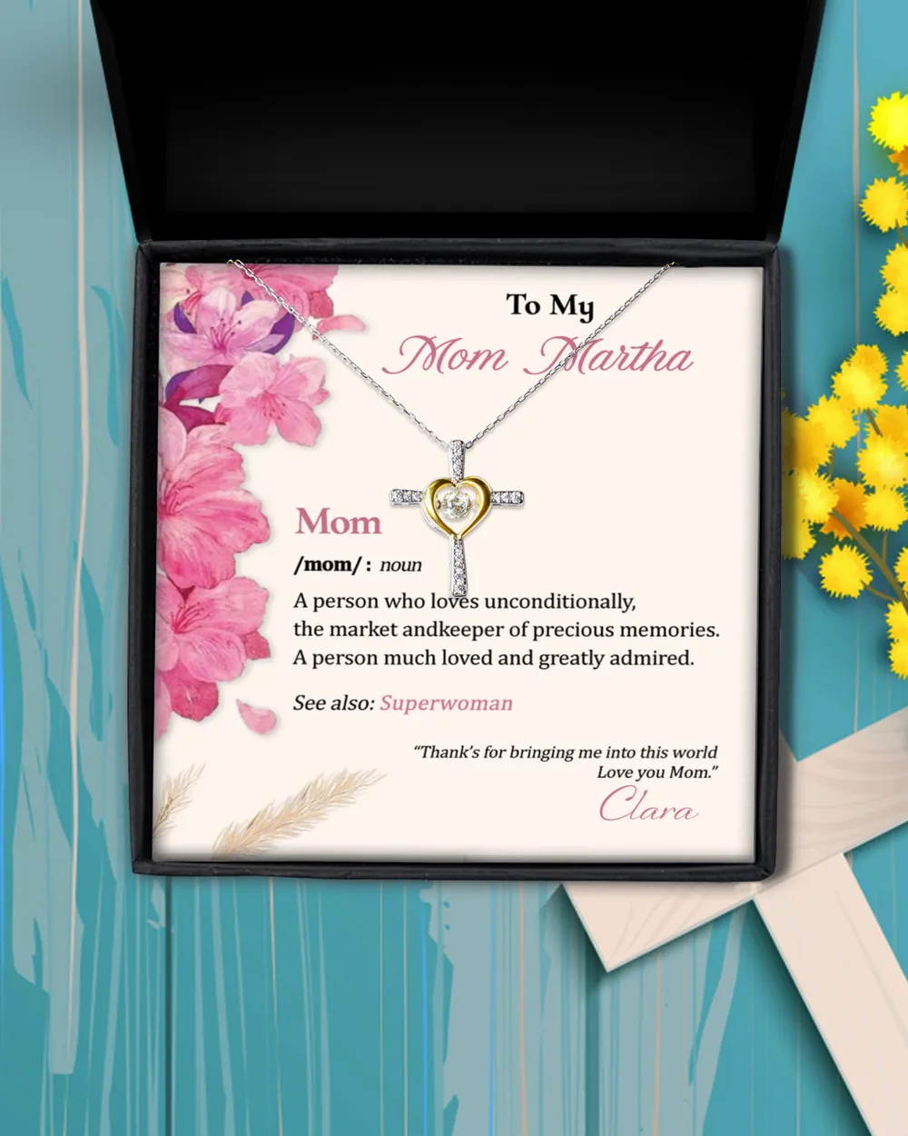 Personalized Mom Gift From Children, Love Dancing Necklace, Gift From Her Children to Mom, Children to Mother Gift [Custom Name]