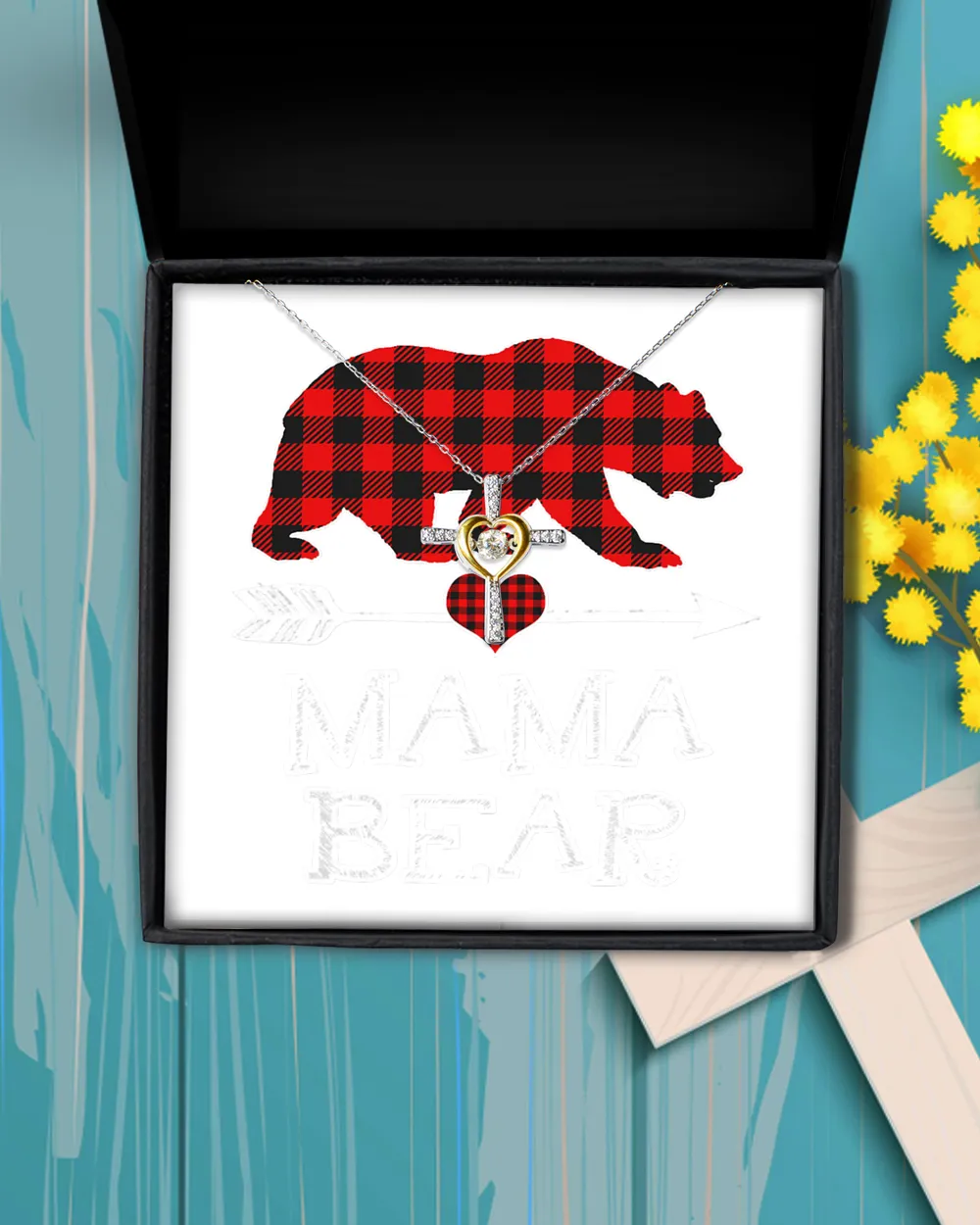 Mama Bear Christmas Pajama Red Plaid Buffalo Family Gift T-Shirt