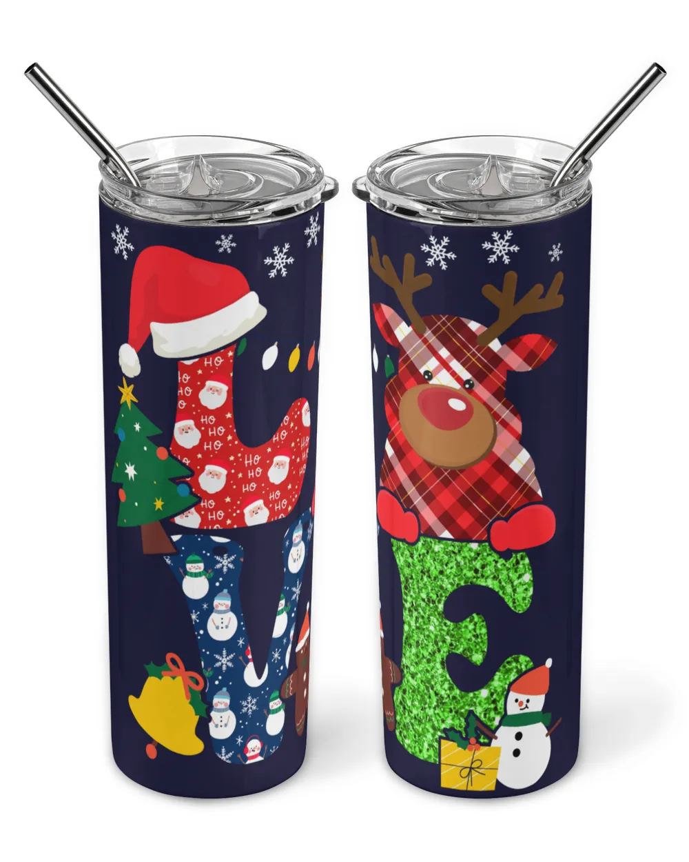 Love Christmas Skinny Tumbler