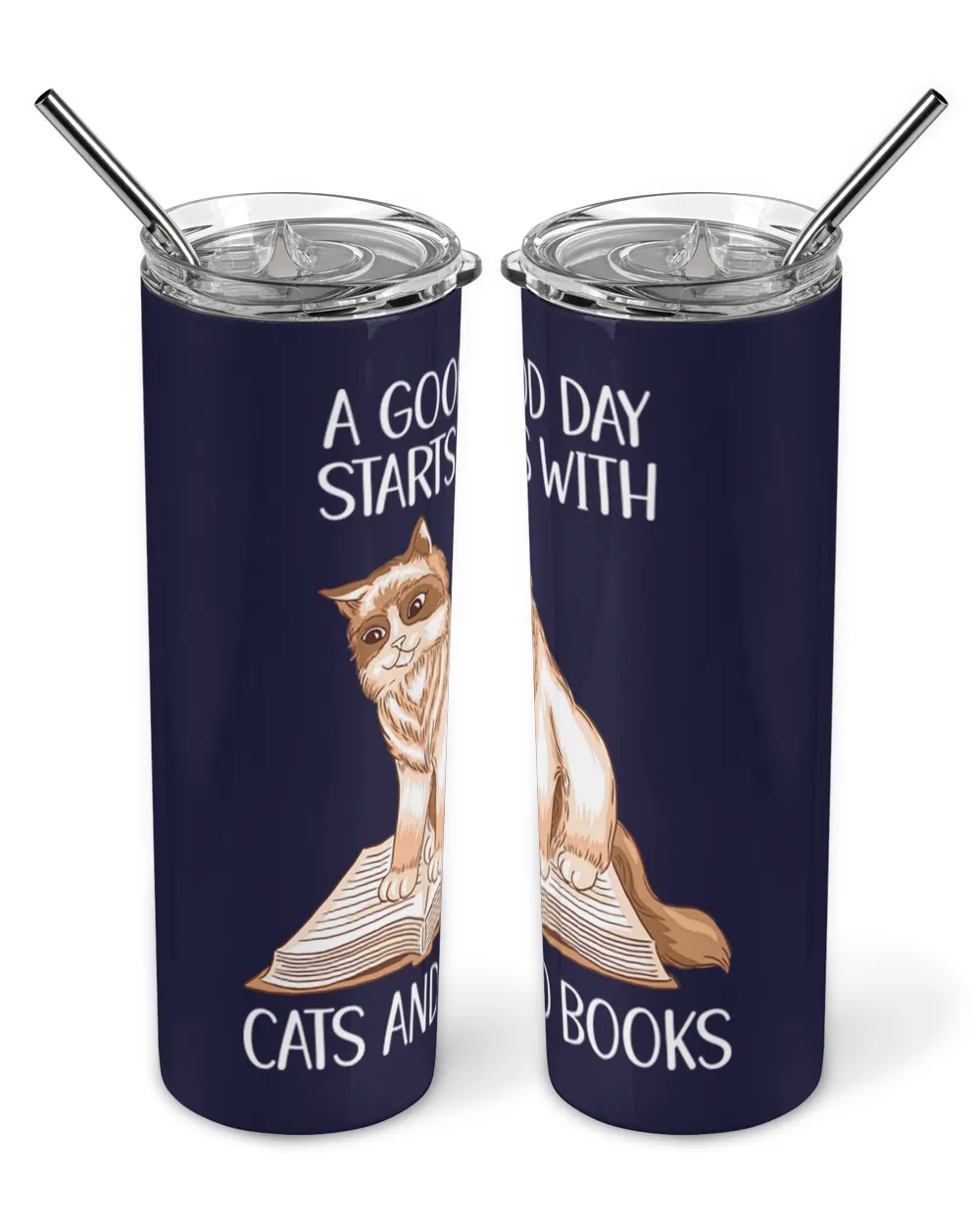 Cat And Books A Good Day Starts With Cats And Books  OnepixArt