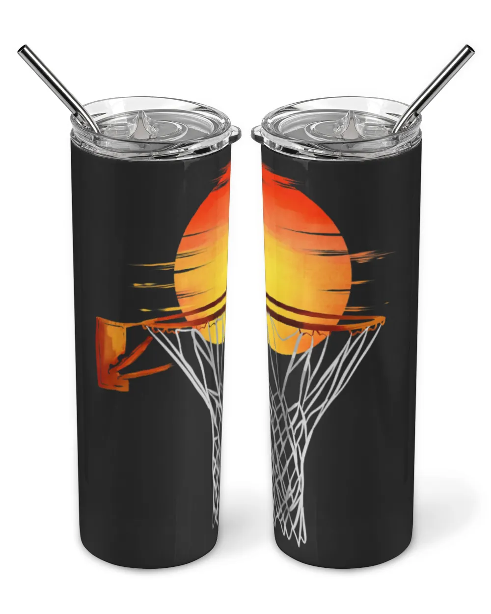 Funny Basketball Sun Goes Down Behind Basketball Hoop Basketball 2