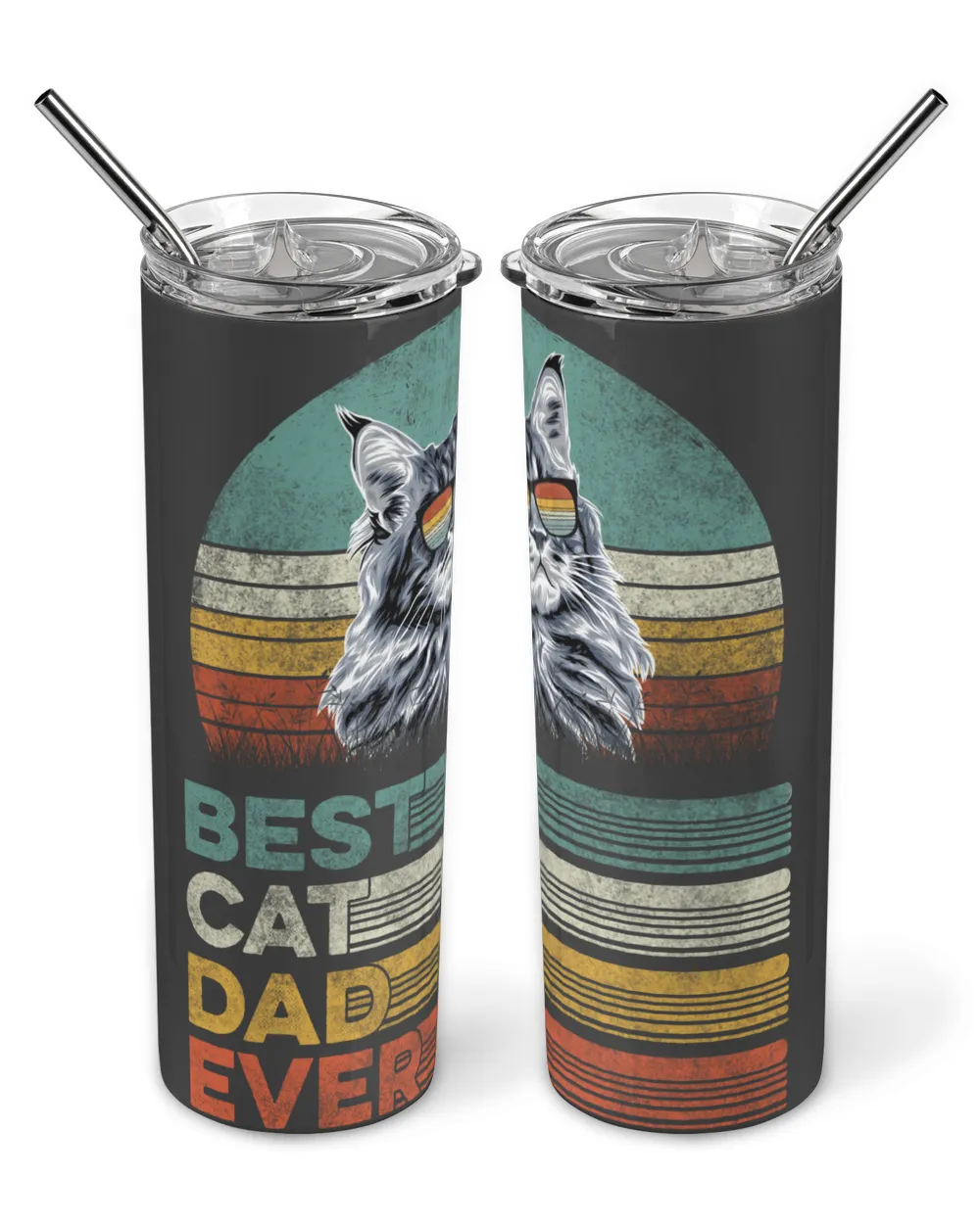 Vintage Best Cat Dad Ever Funny Cat Kitty Kitten Daddy Father's Day Gift