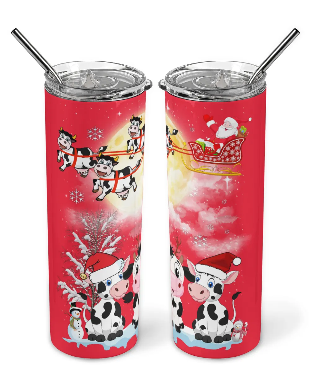 Dairy Cows Christmas Skinny Tumbler