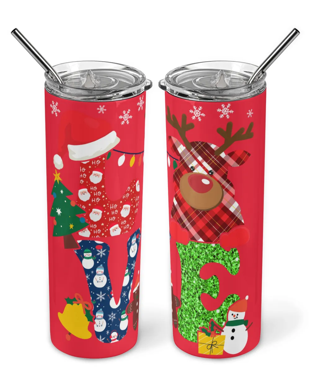 Love Christmas Skinny Tumbler