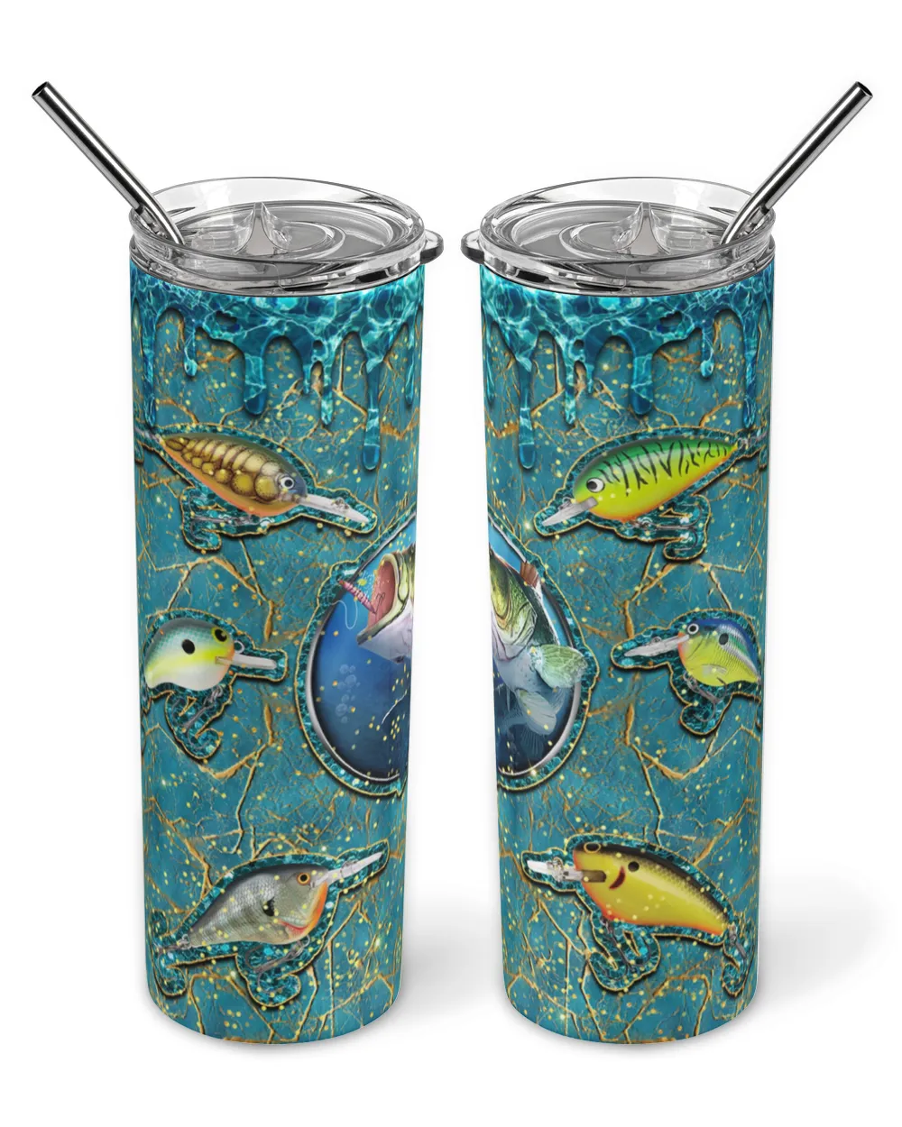 Skinny Tumbler Fishing Skinny Tumbler white 20oz