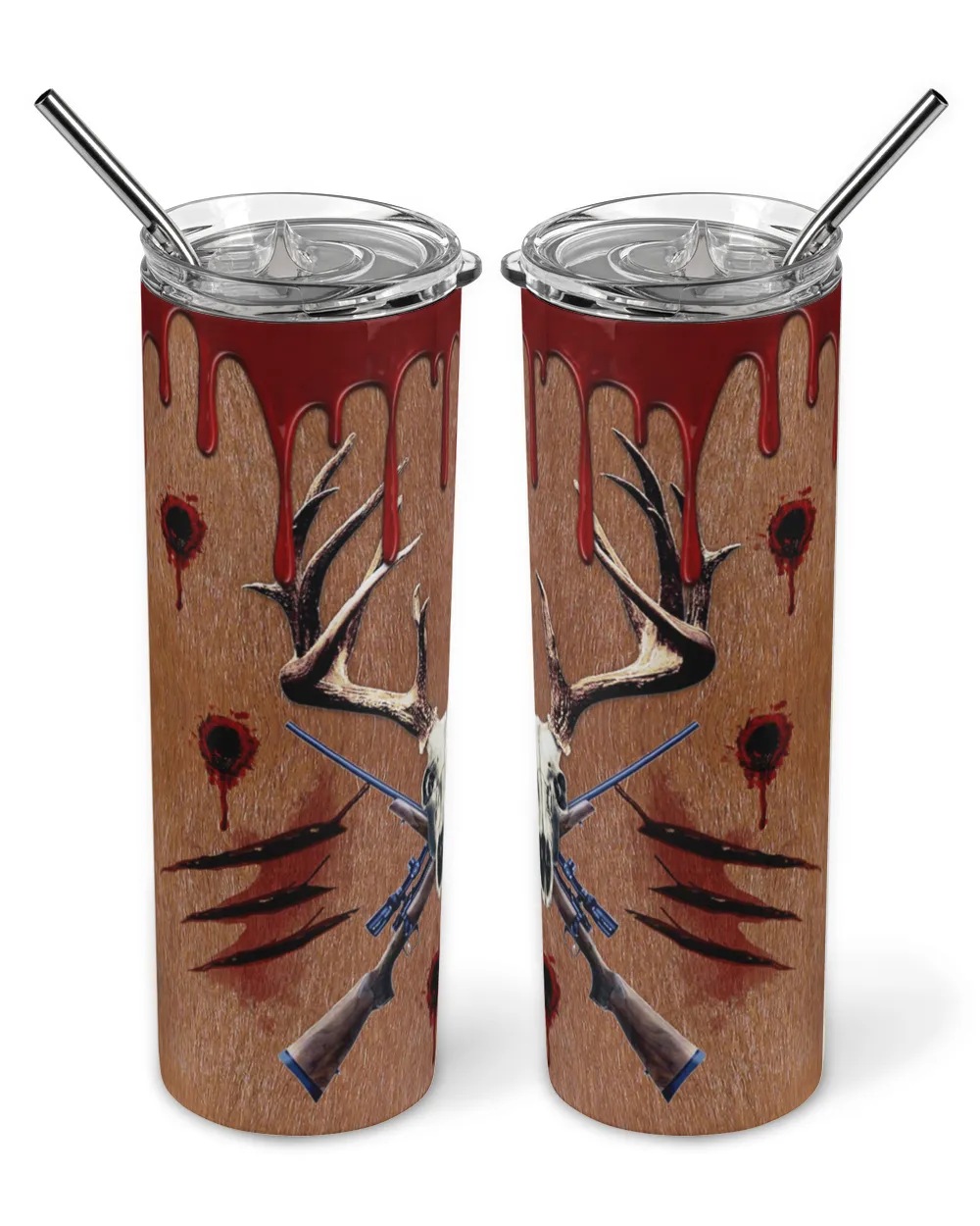 Skinny Tumbler Hunting Deer Skinny Tumbler white 20oz