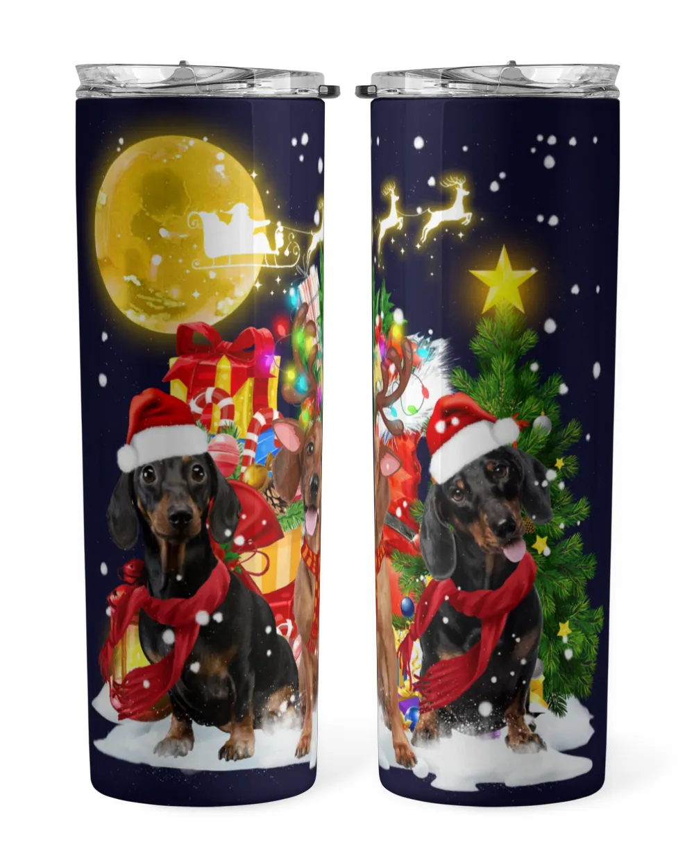 Merry Christmas Dogs Skinny Tumbler