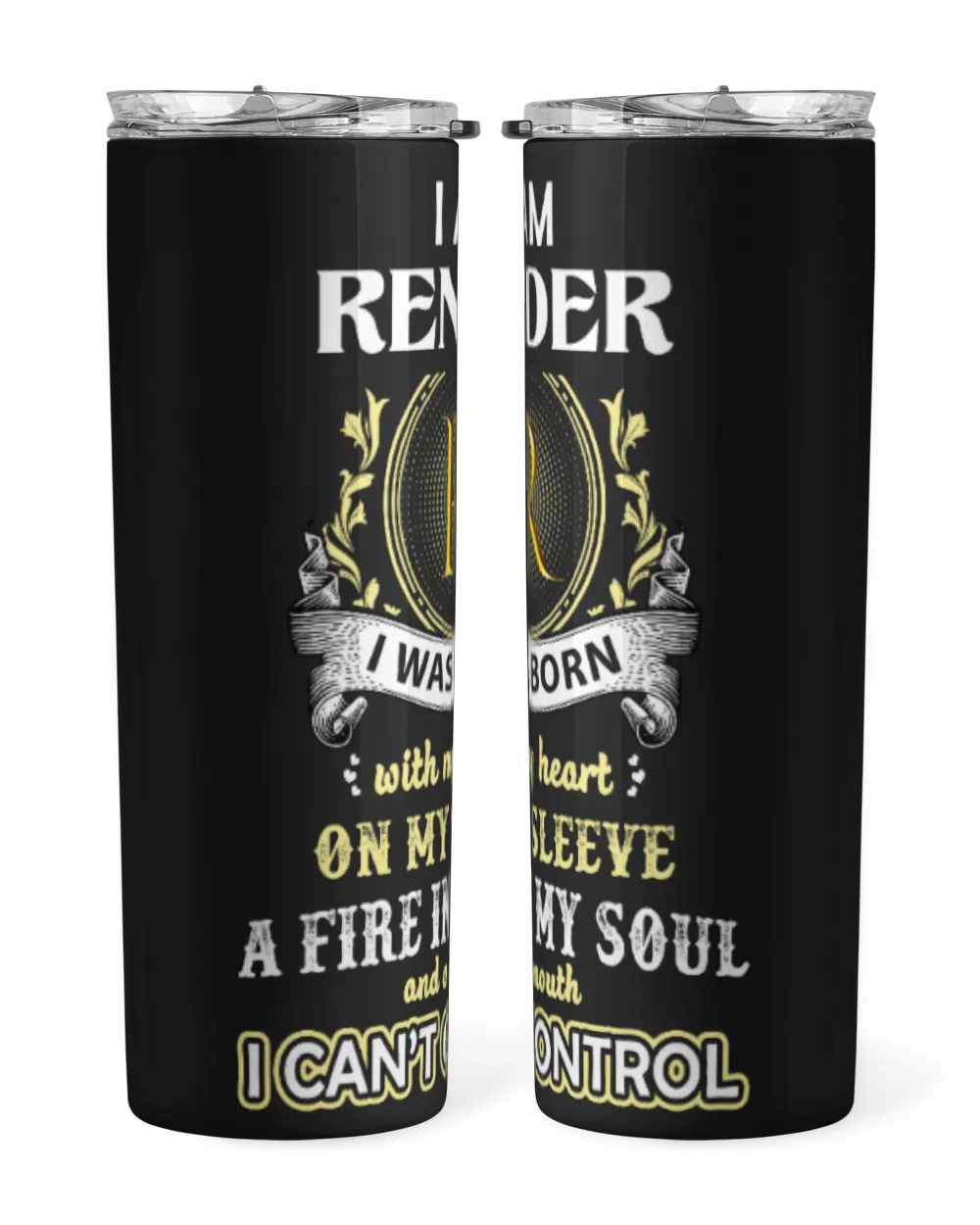 Fbus22503-Render H19 Skinny Tumbler black 20oz