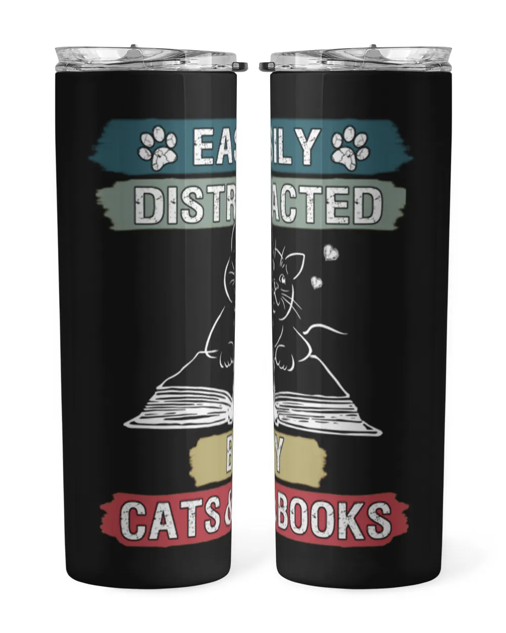 Easily Distracted By Cats And Books Easily Distracted by Cats and Books - Cat & Book Lover  BuzzTee
