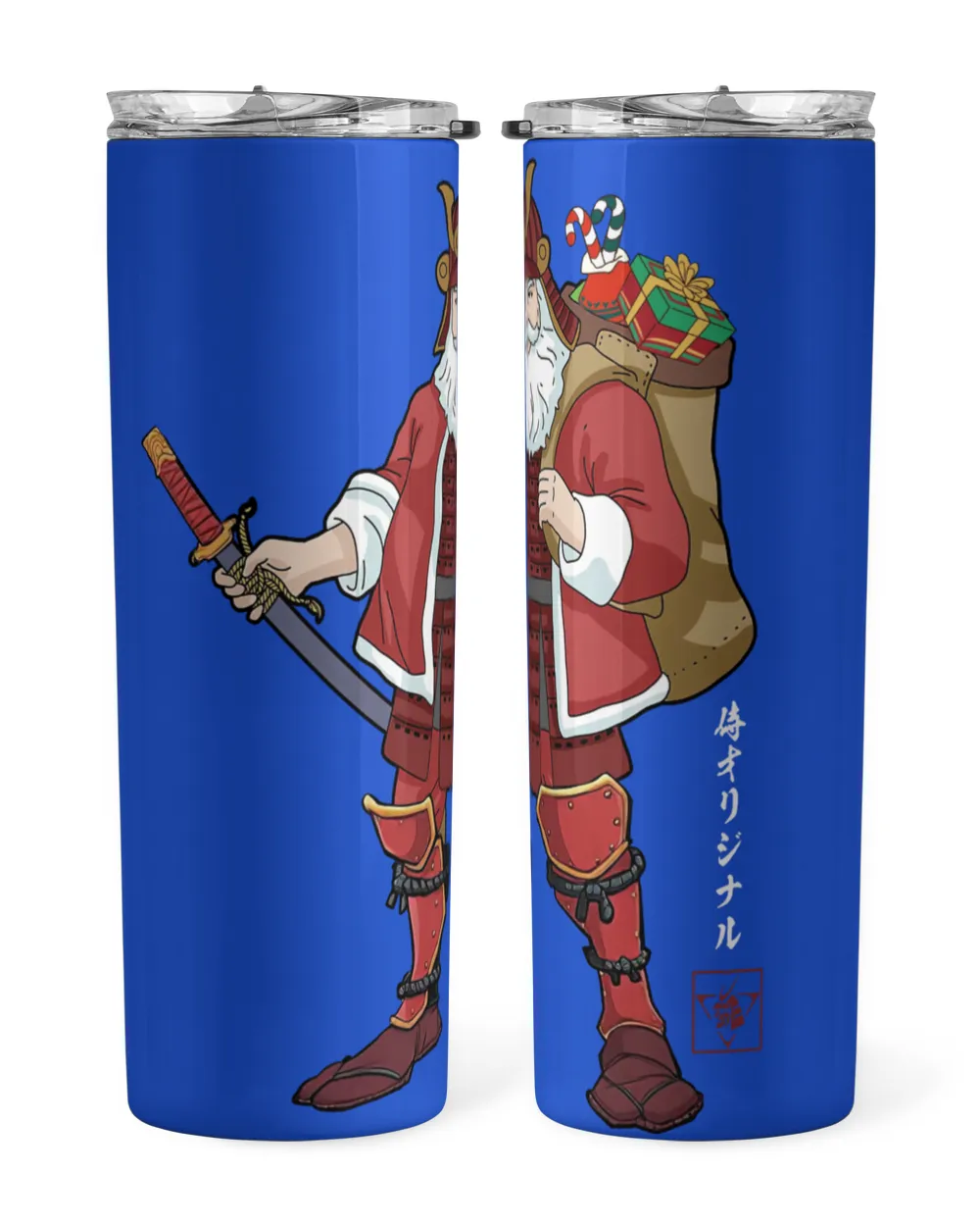 Santa Claus Is Samurai Wine Tumbler (12 oz)