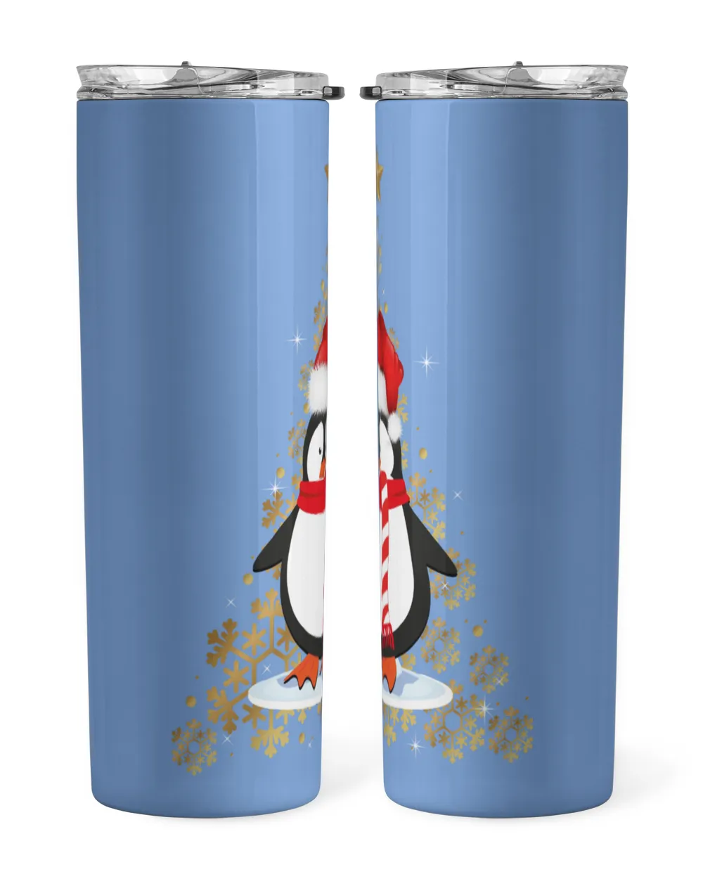 Penguin Christmas Snowflakes Tree Viking Tumbler (20oz)