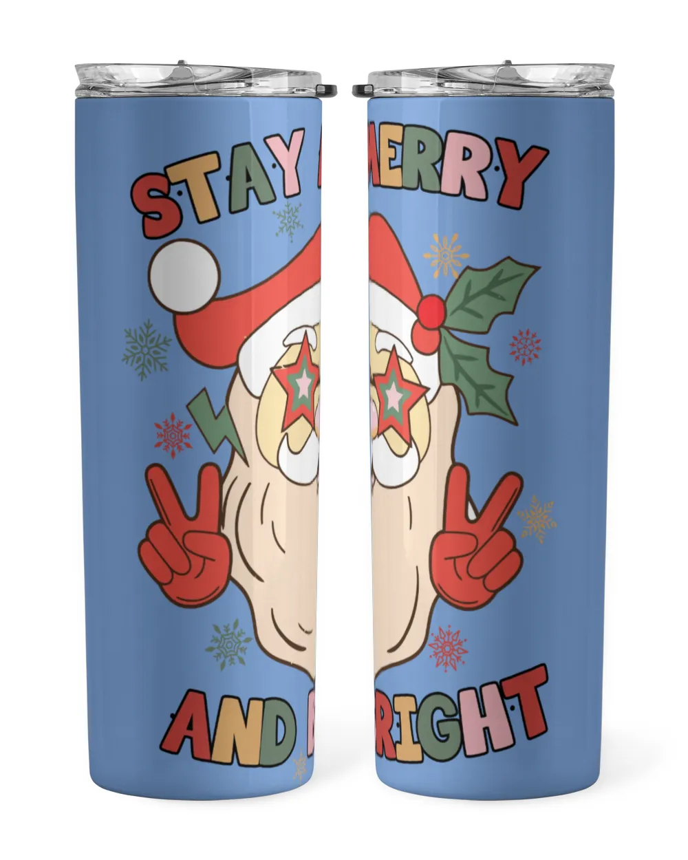 Retro Christmas Stay Merry and Bright Insulated Mug