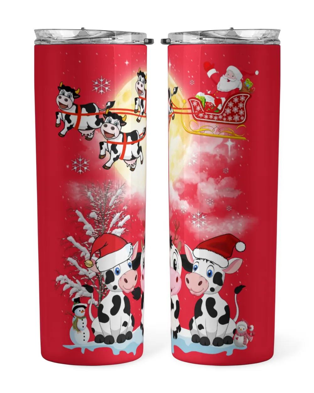 Dairy Cows Christmas Skinny Tumbler