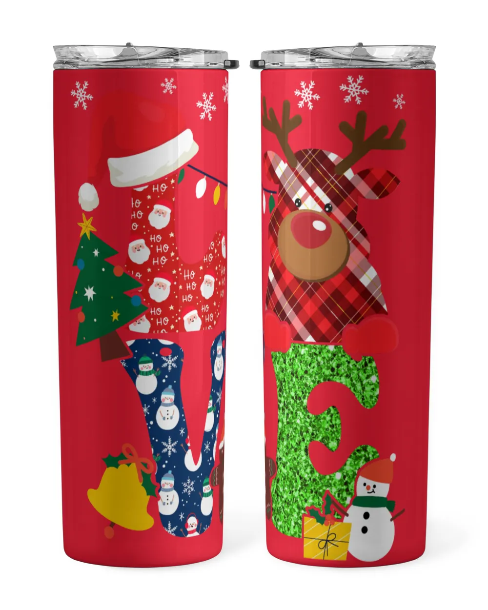 Love Christmas Skinny Tumbler