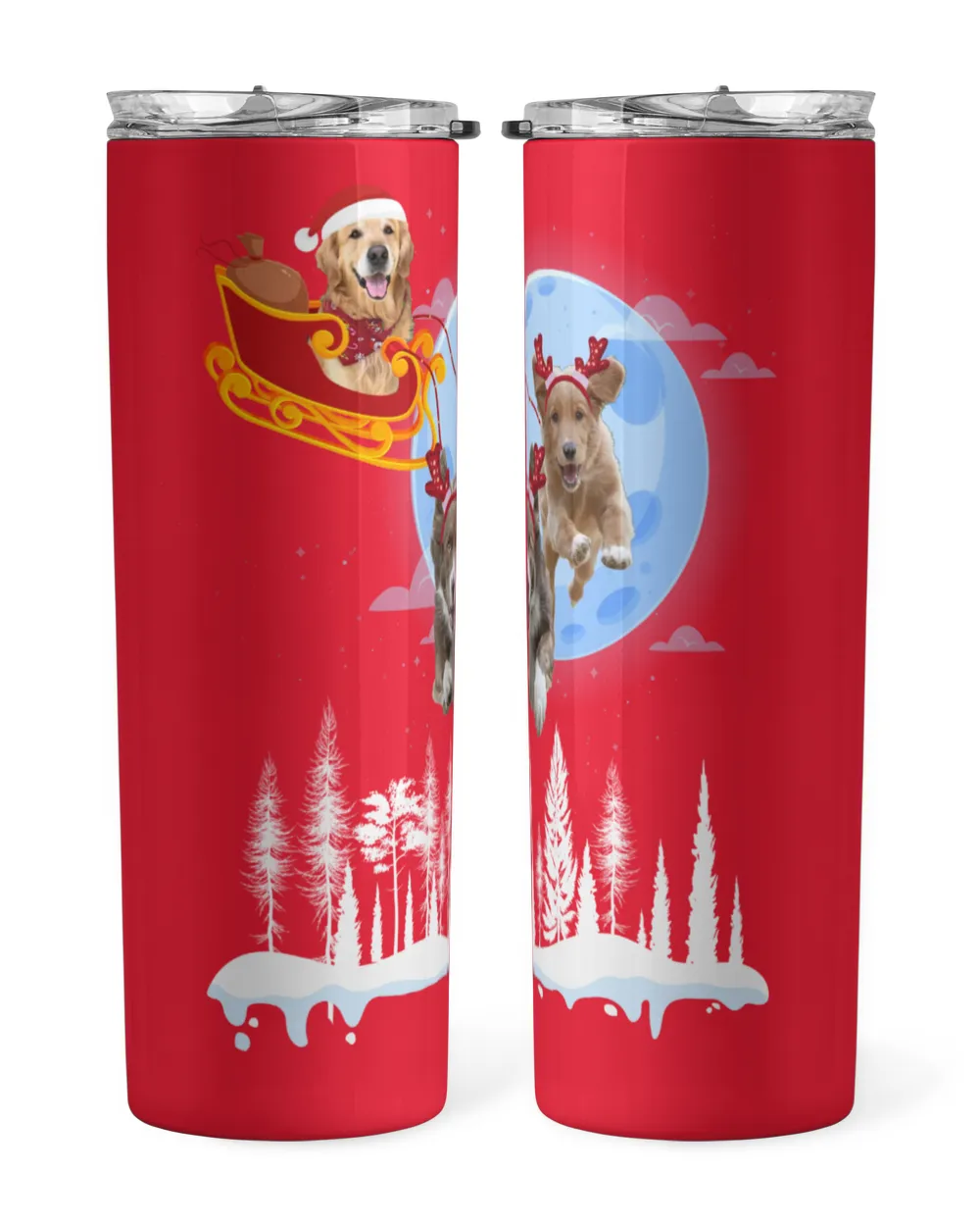 Merry Christmas Dogs Skinny Tumbler