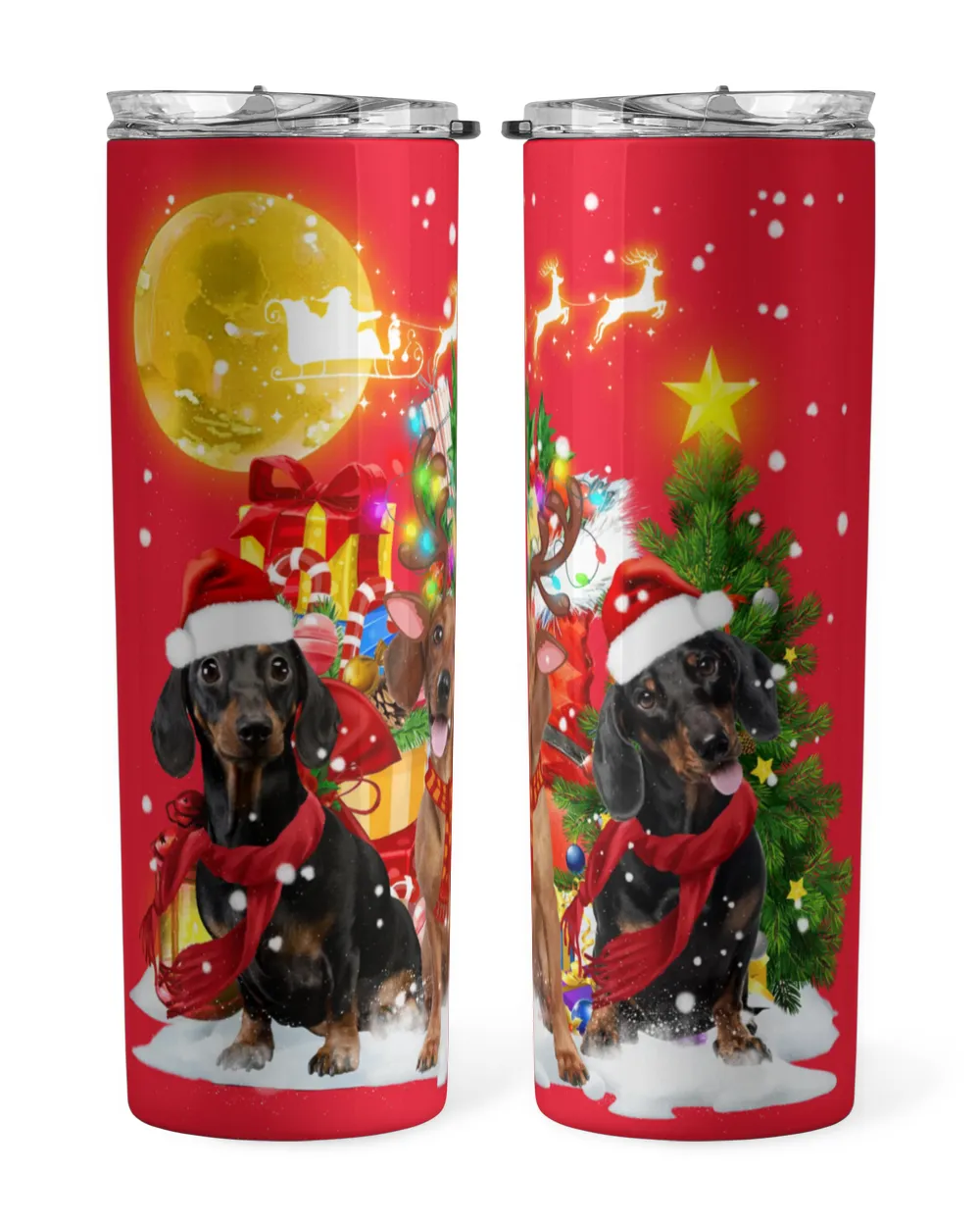 Merry Christmas Dogs Skinny Tumbler