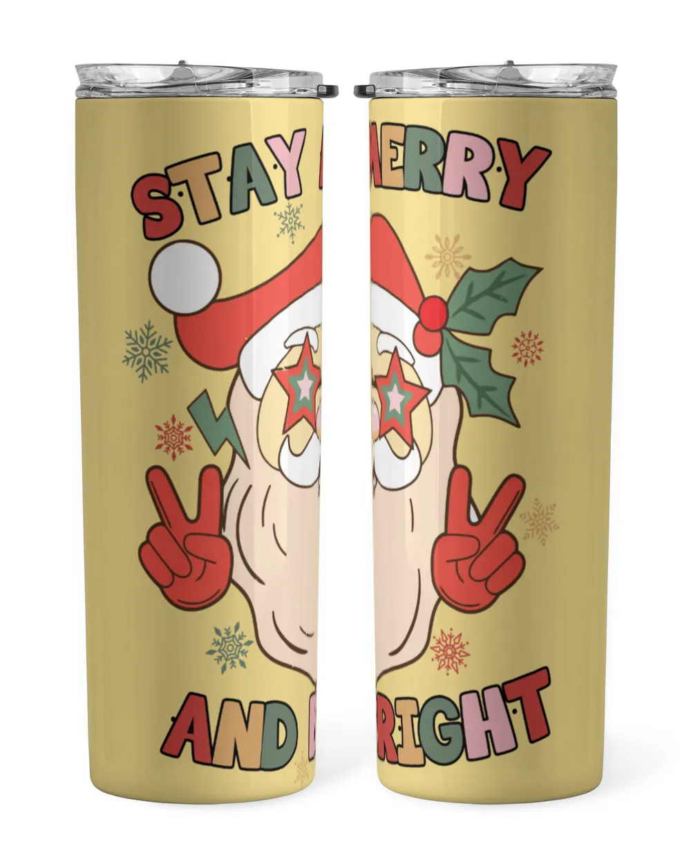 Retro Christmas Stay Merry and Bright Insulated Mug