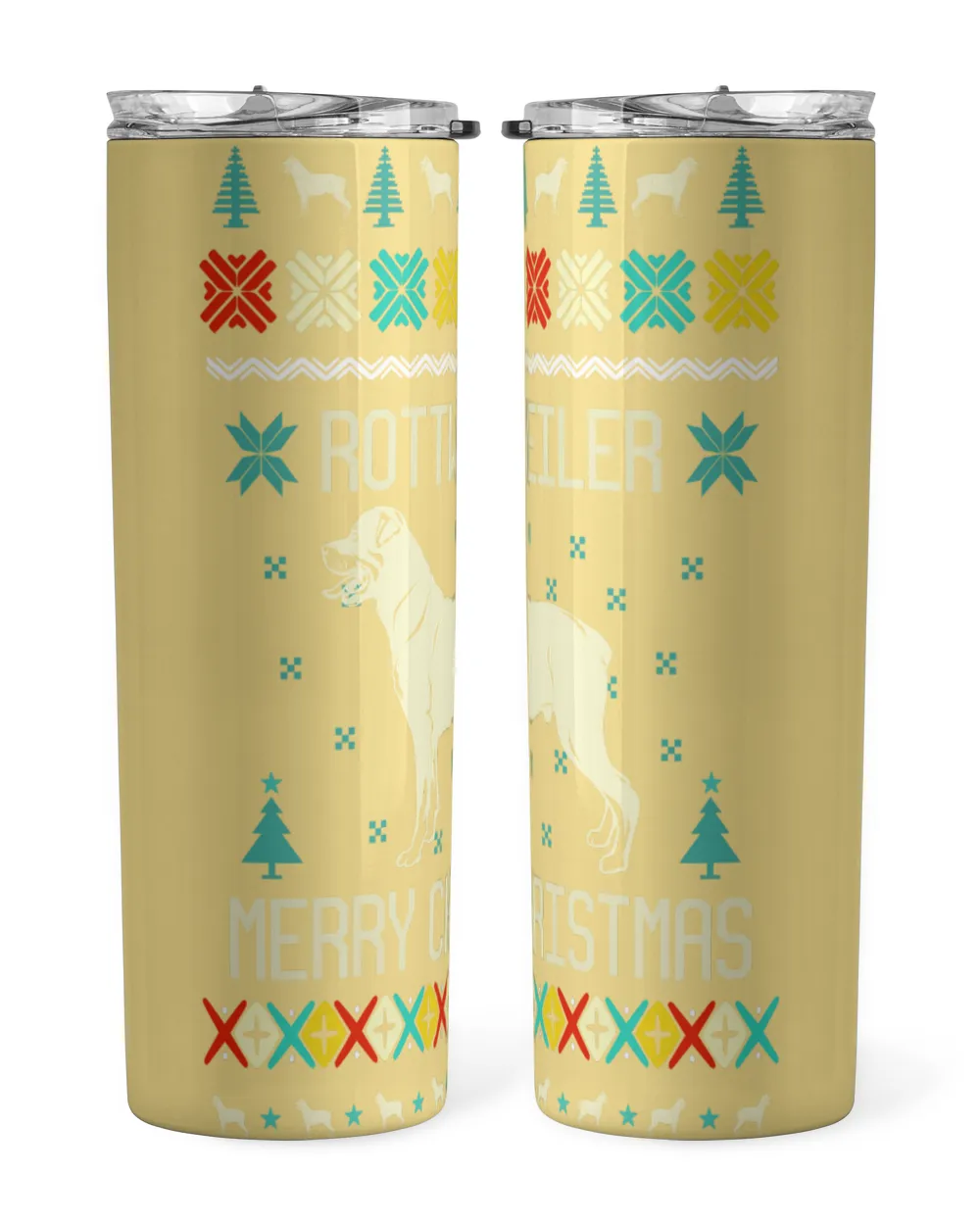 Rottweiler Merry Christmas Skinny Tumbler