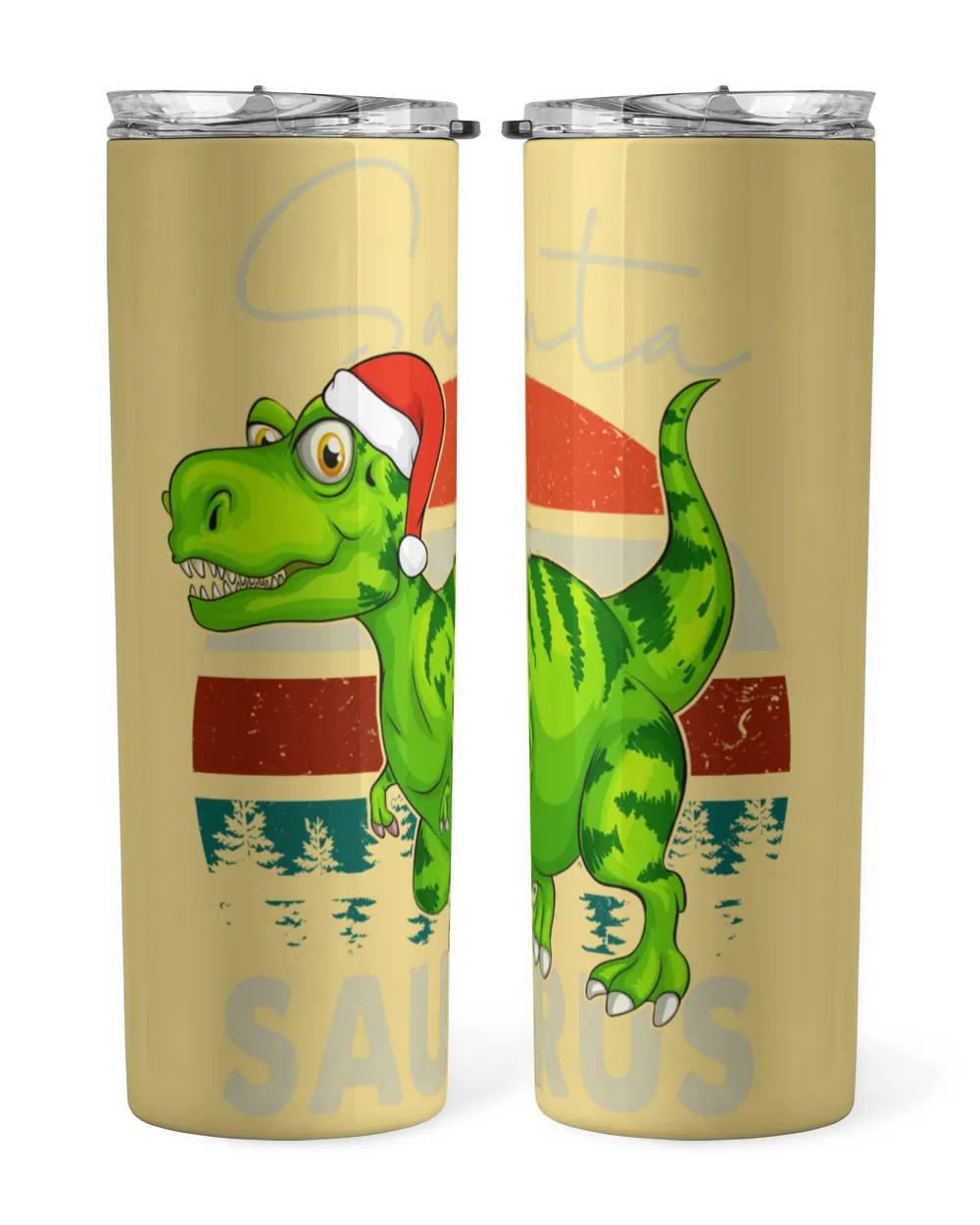 Santasaurus Christmas Black Mug 11oz