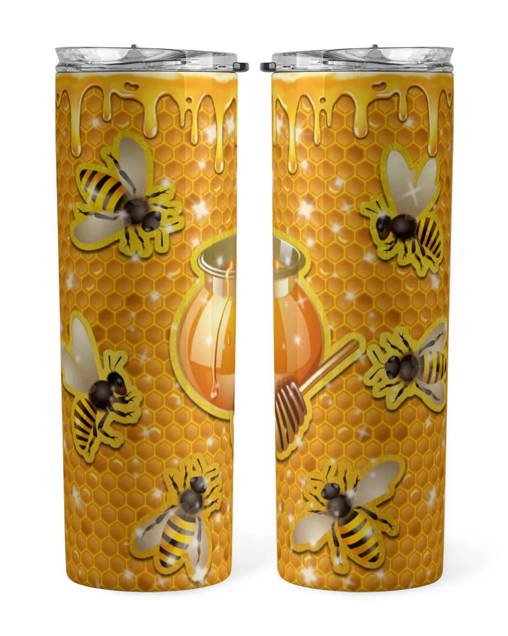 Skinny Tumbler Honey Bee Skinny Tumbler white 20oz