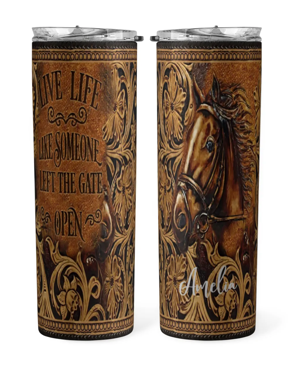 Personalized Custom Horse Live Life Tumbler