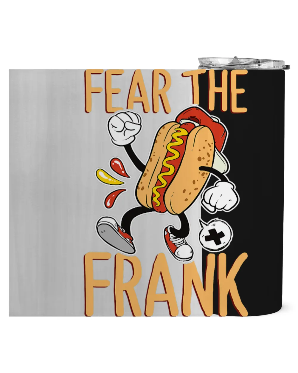 Fear the Frank Quote for a Hotdog Lover Skinny Tumbler black 20oz
