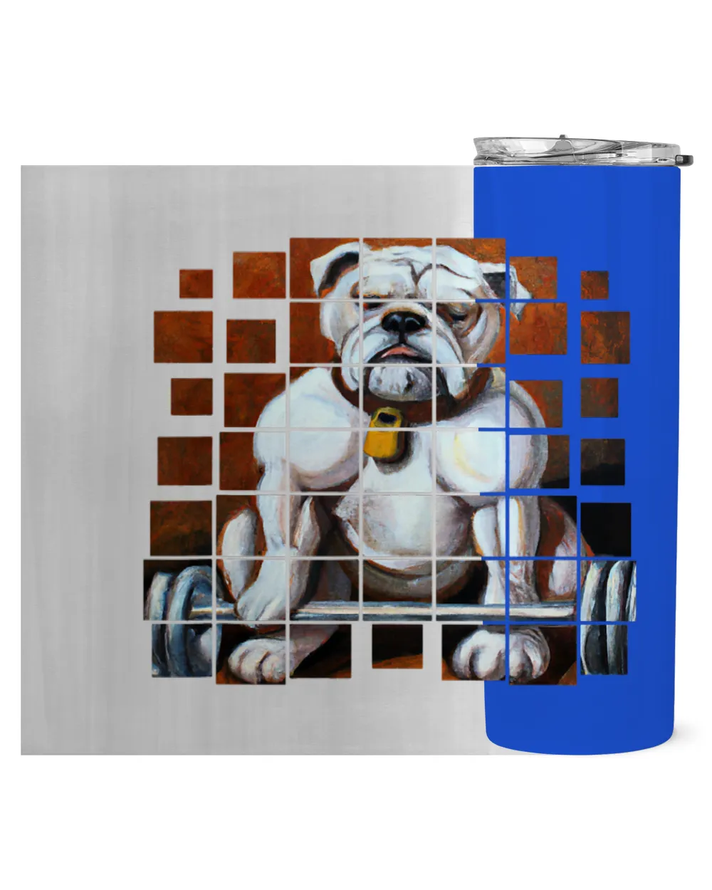English Bulldog Barbell Workout Weightlifting Fitness Gym