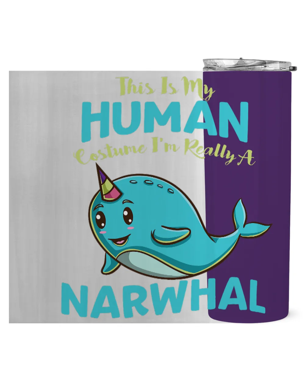 This Is My Human Costume Im Really A Narwhal Halloween T-Shirt