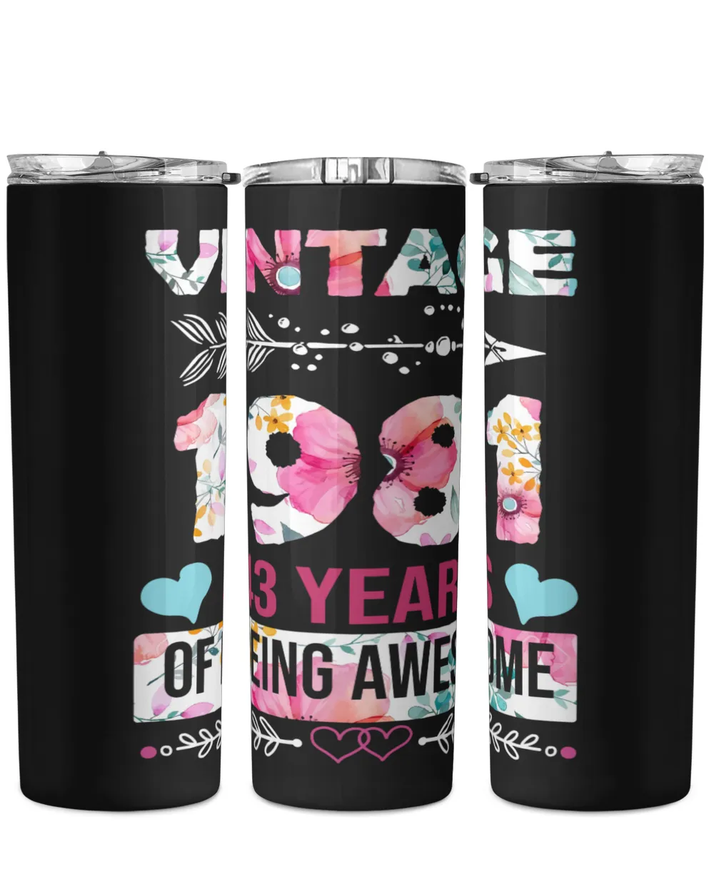 1981 USA50 Skinny Tumbler black 20oz