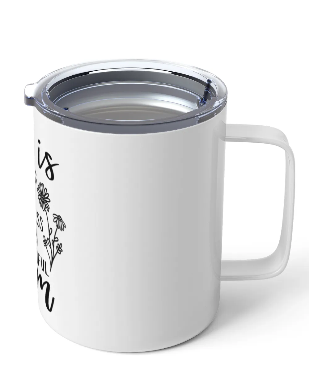 She is Mom, Funny She is Strong Brave Fearless Beautiful Lovely Mom Mother's Day Insulated Mug white 10oz