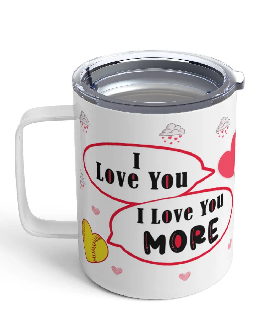 Valentine Mug- For Softball Lovers- Softball Mug Gifts Insulated Mug white 10oz