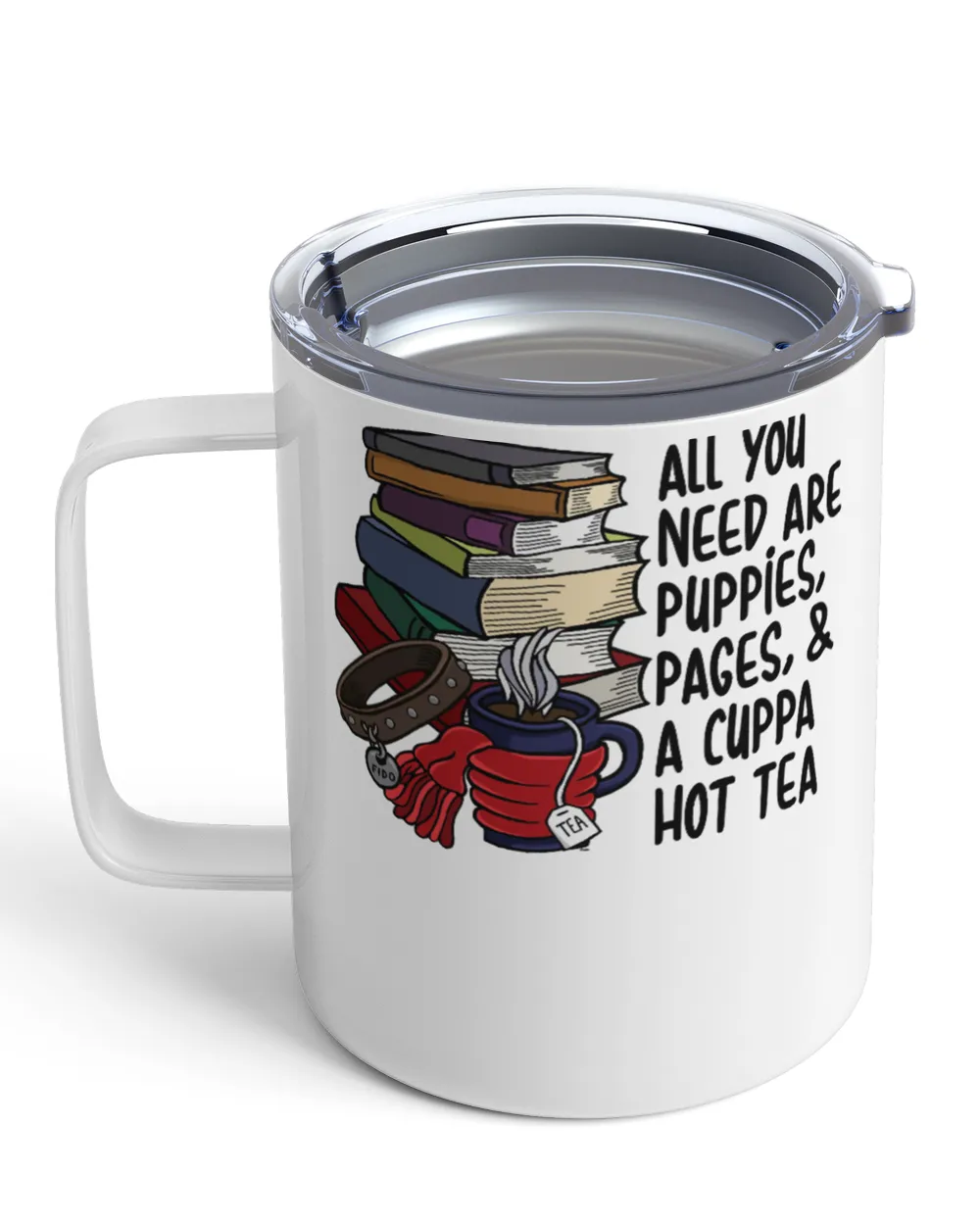 Book Reader Puppies Pages and Hot Tea 275 Reading Library
