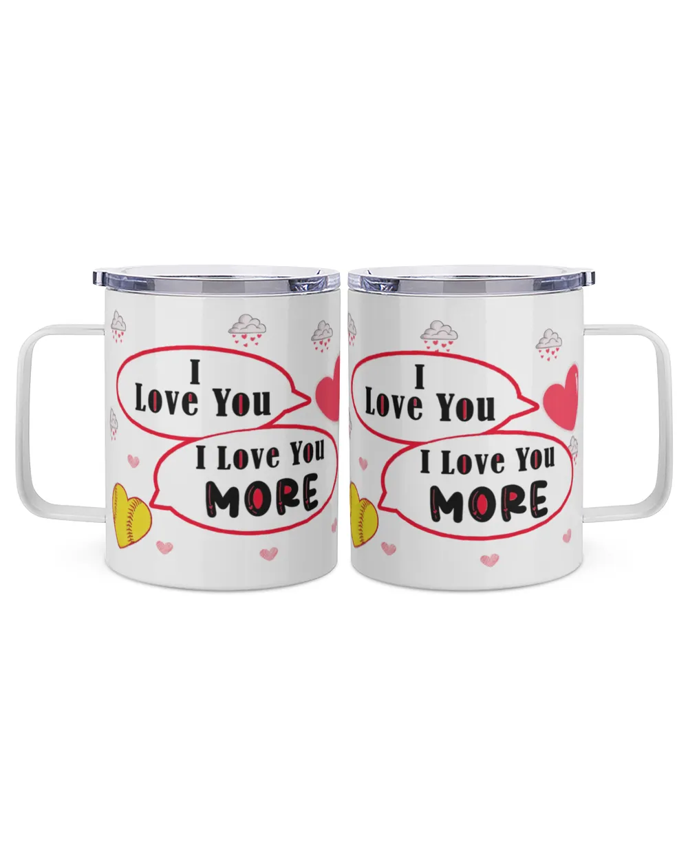 Valentine Mug- For Softball Lovers- Softball Mug Gifts Insulated Mug white 10oz