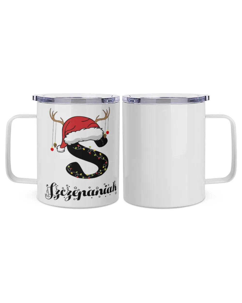 SZCZEPANIAK Christmas Insulated Mug white 10oz