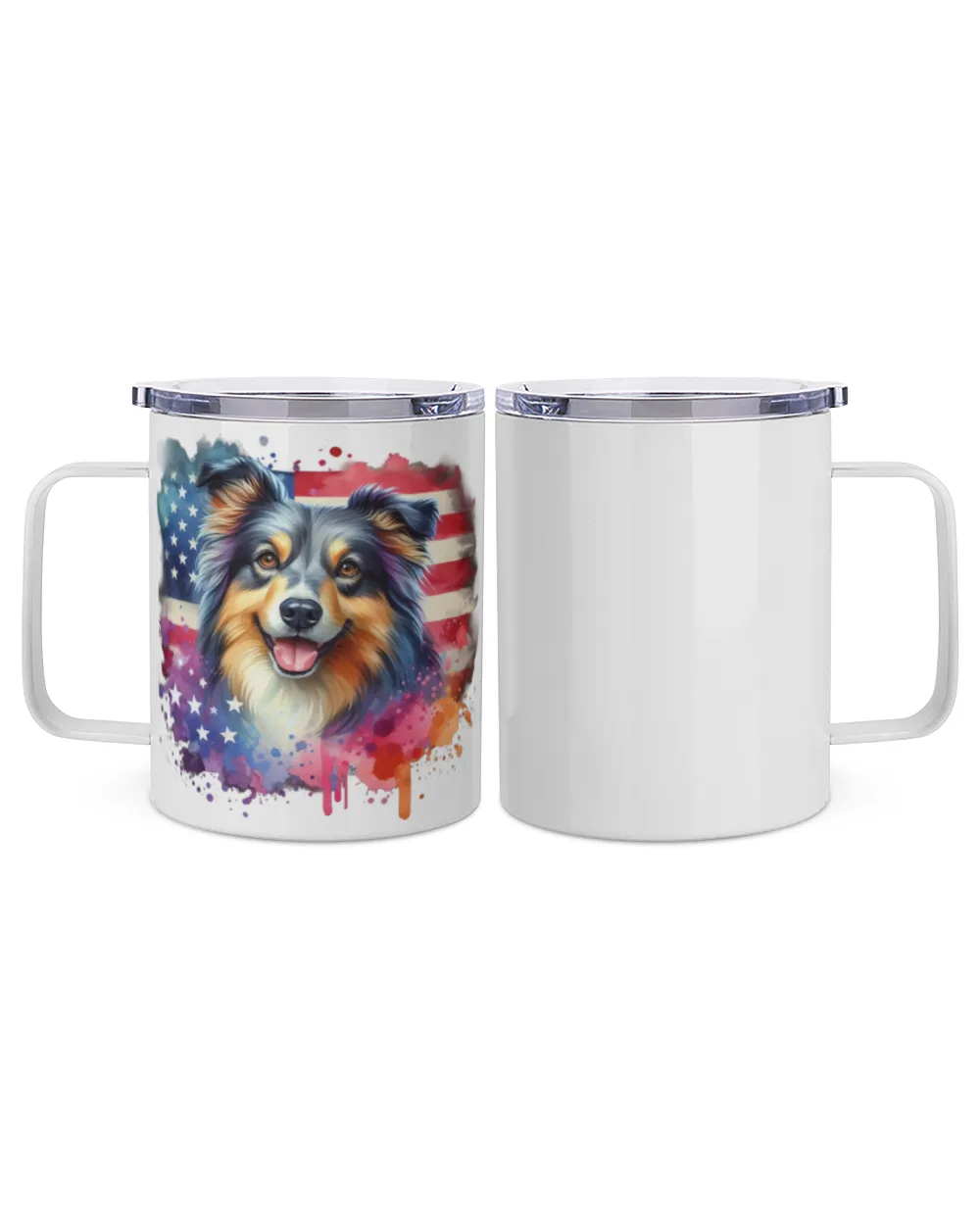 Rough Collie Insulated Mug white 10oz