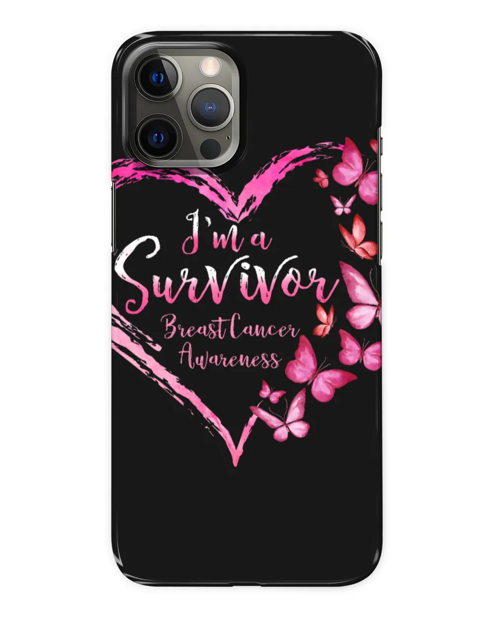 breast cancer awareness pink butterfly heart im a suivor