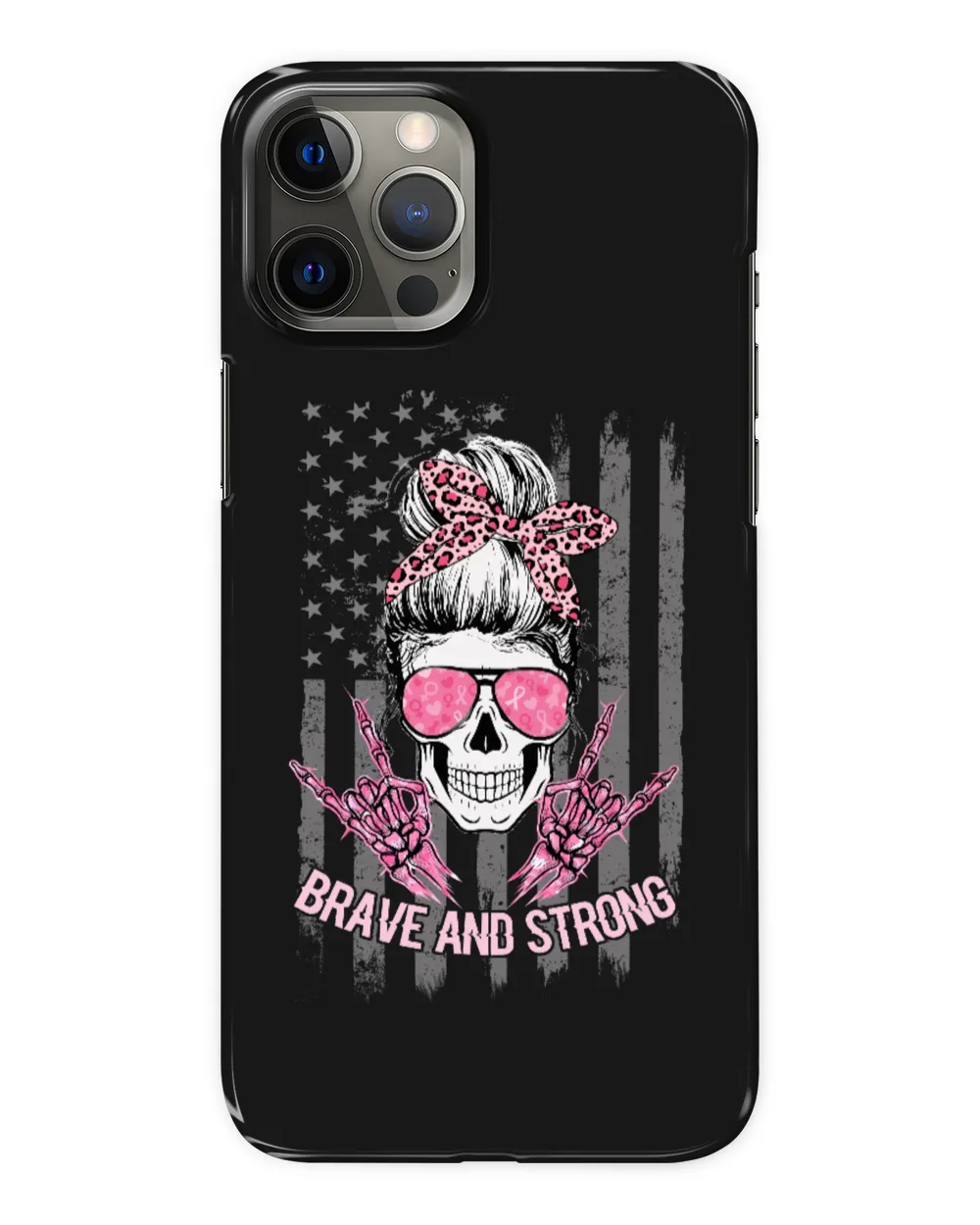 Breast Cancer Brave And Strong Skull Cancer Survivor