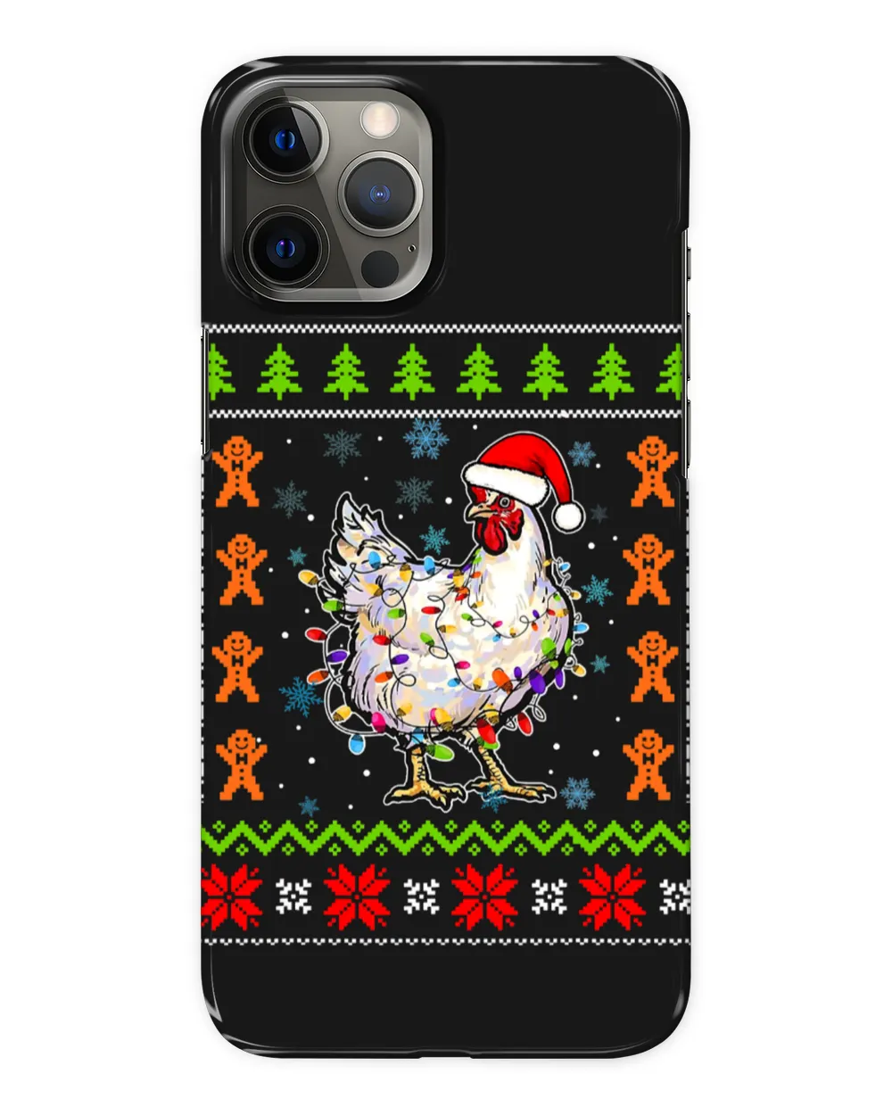 Chicken Santa Chicken Christmas Lights Ugly Sweater Funny Chicken 103 Hen Rooster