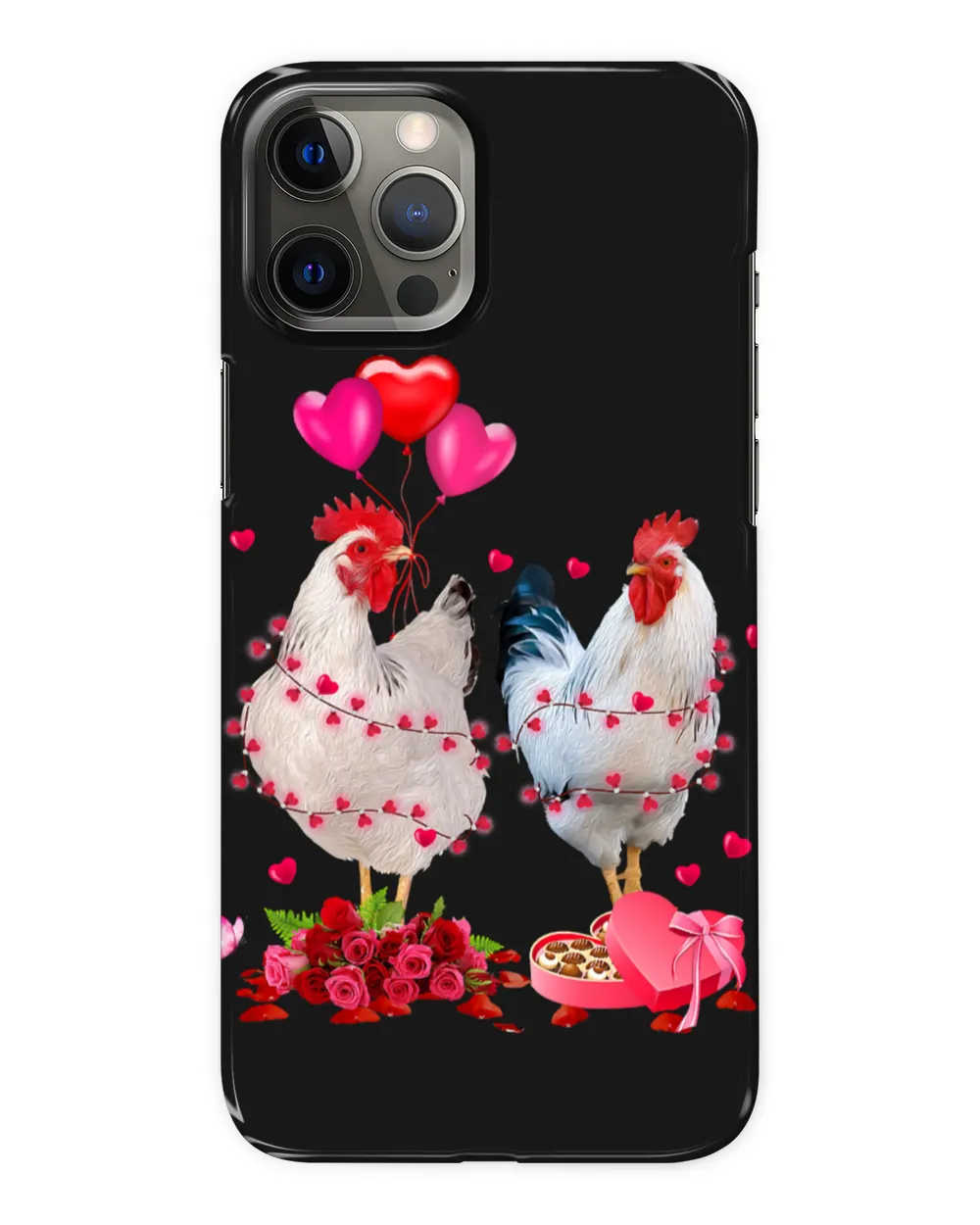 Chicken Two Chicken Heart Valentines Day Chicken Couple 285 Hen Rooster
