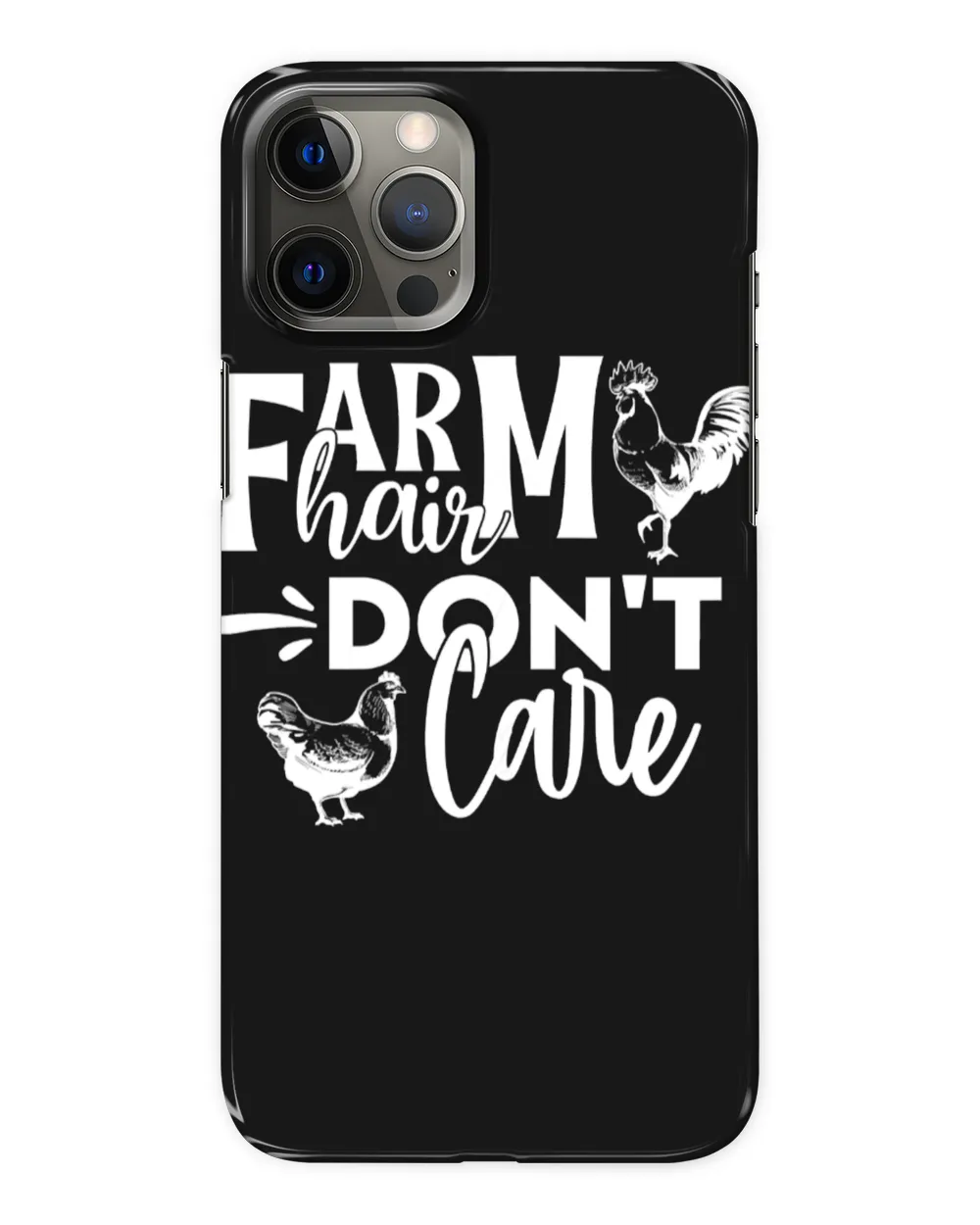 Chicken Womens FARM HAIR DONT CARE Funny Chicken Farmer Vintage Hen Rooster 7 Hen Rooster
