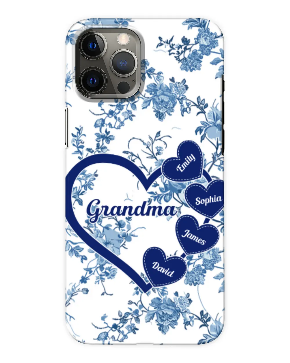 Grandma - Toile De Jouy Version - Personalized Clear Phone Case, Gift For Grandma, Gift Idea For Grandma