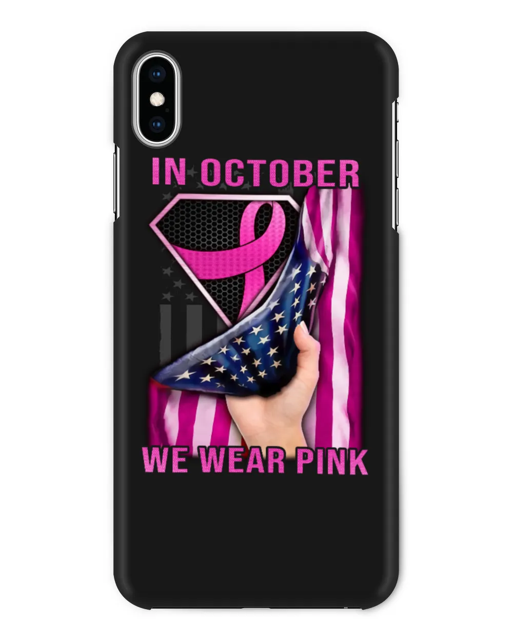 Breast Cancer In October Wear Pink Flag Cancer Survivor