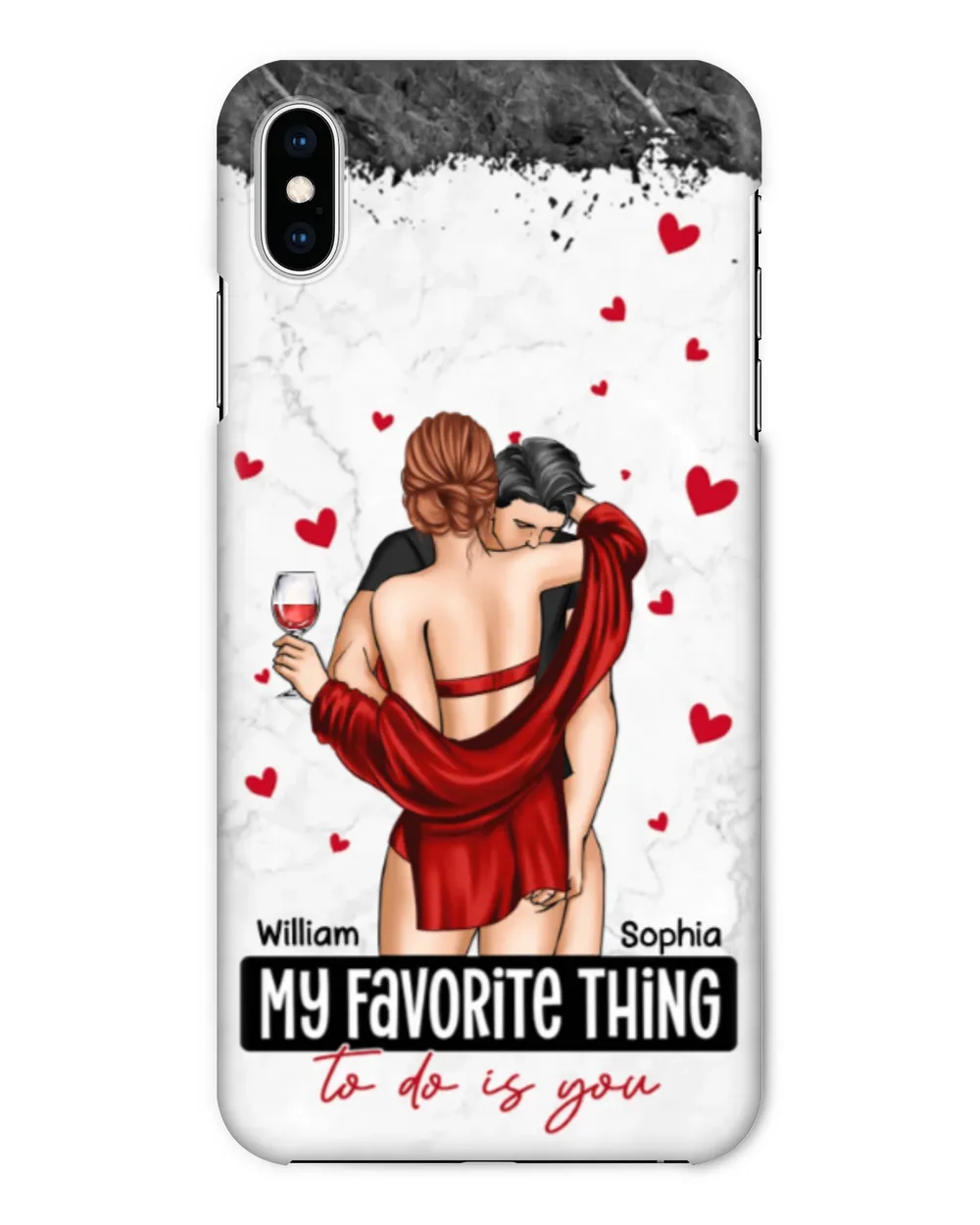 My Favorite Thing To Do Is You Couples - Personalized Clear Phone Case, Gift For Wife, Gift Idea For Wife