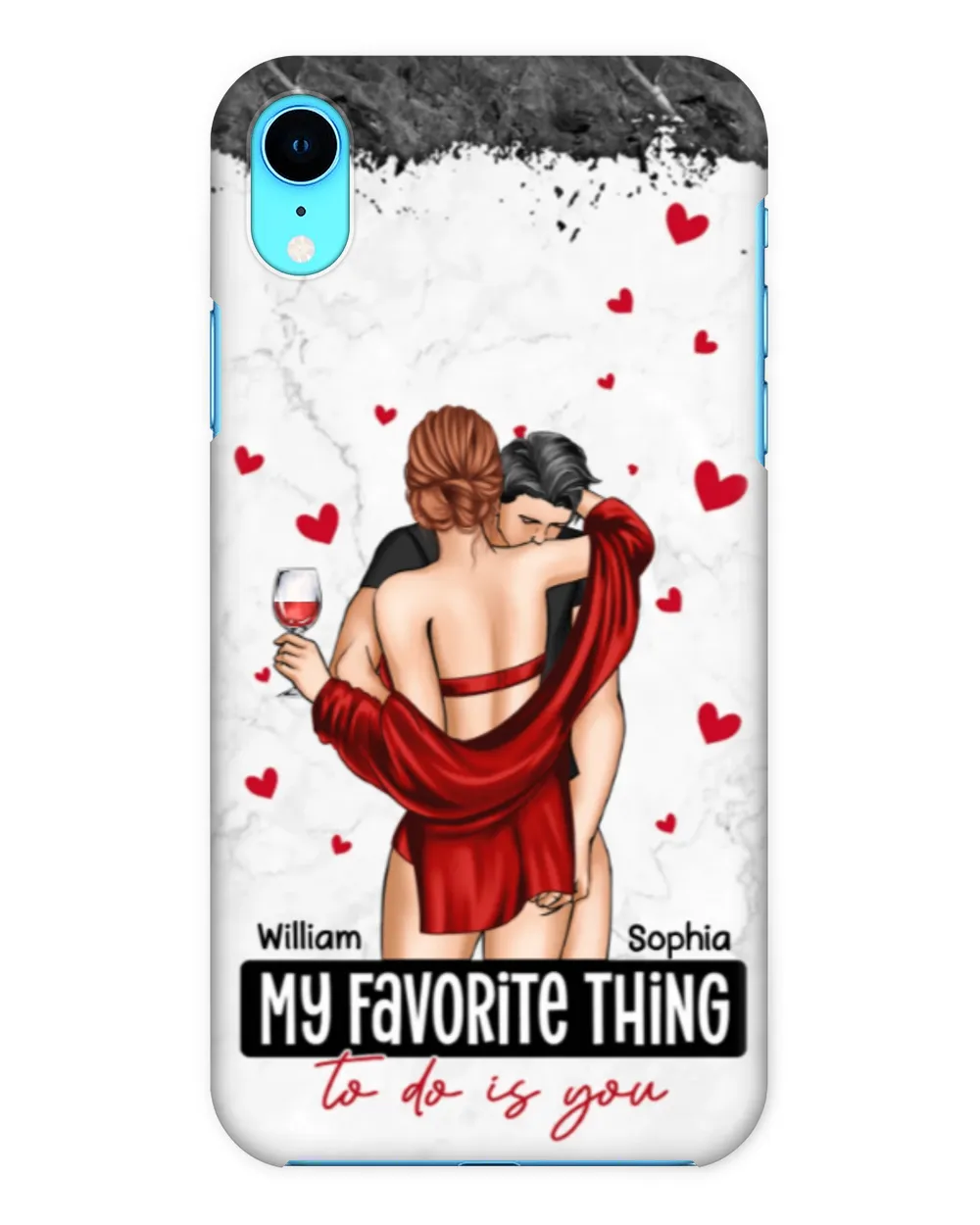 My Favorite Thing To Do Is You Couples - Personalized Clear Phone Case, Gift For Wife, Gift Idea For Wife