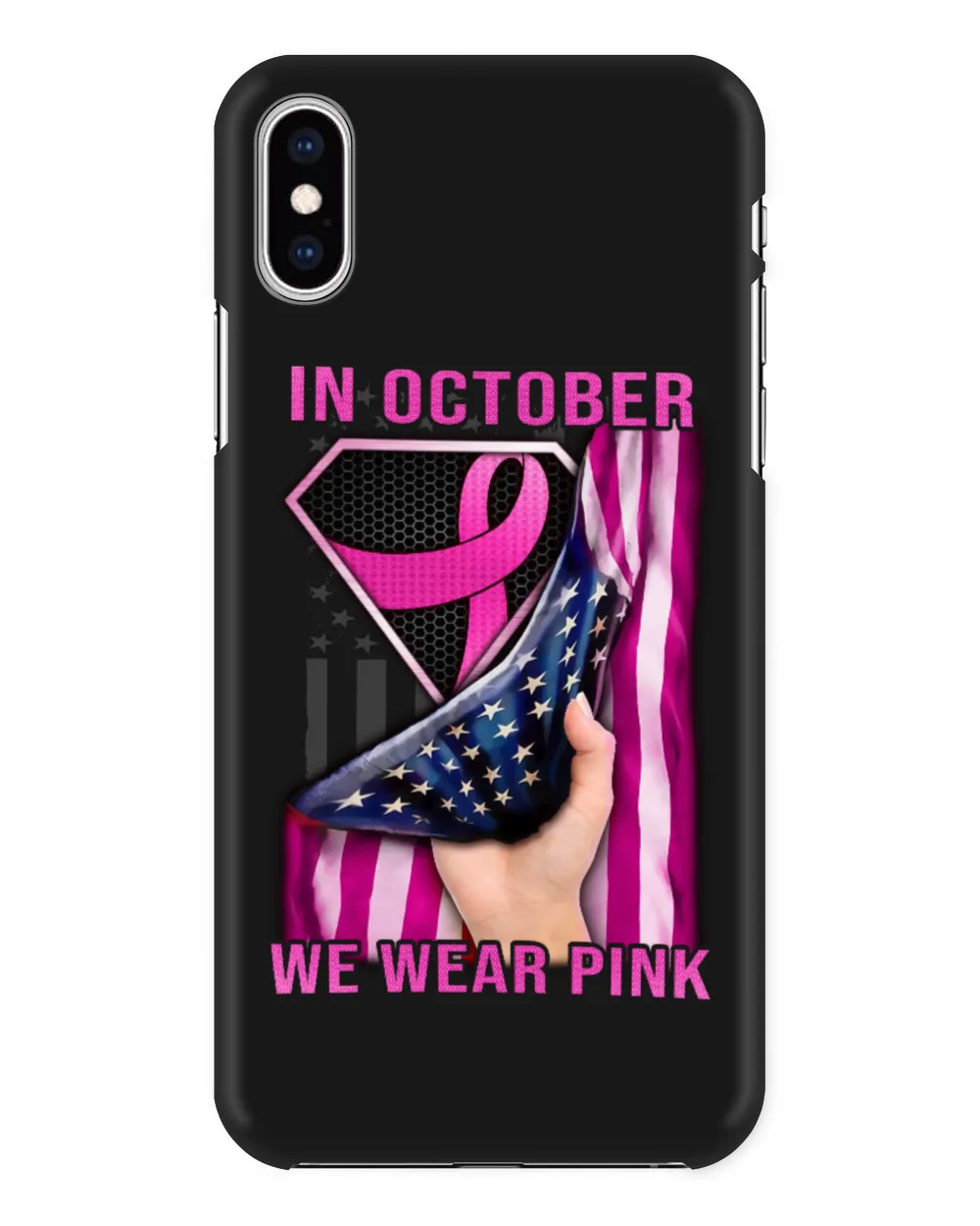 Breast Cancer In October Wear Pink Flag Cancer Survivor