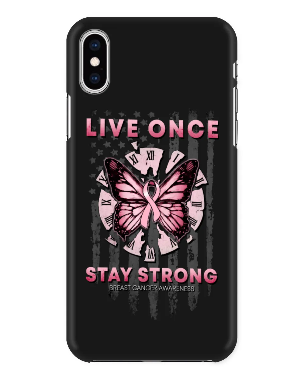 Breast Cancer Live Once Stay Strong Flag Cancer Survivor