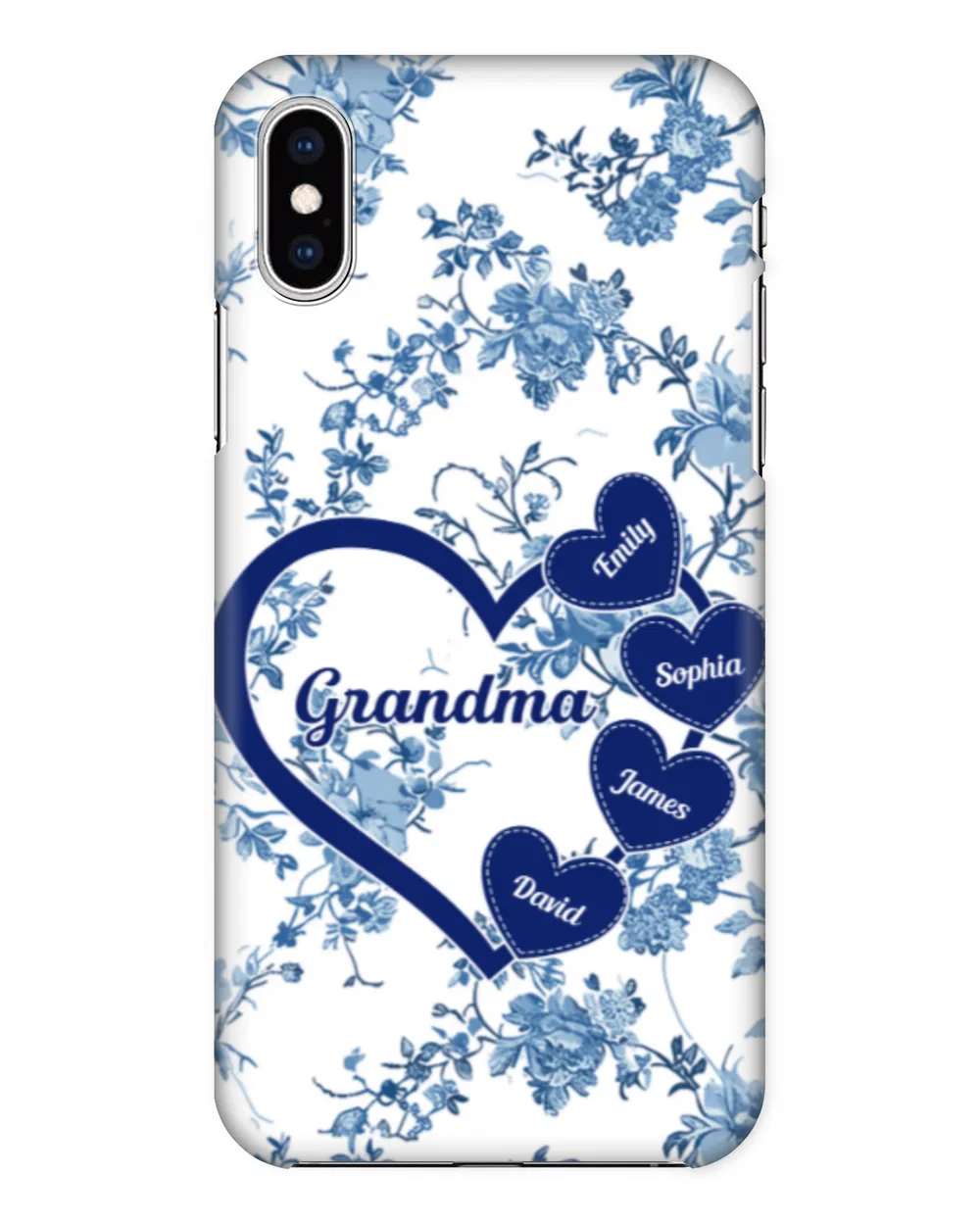 Grandma - Toile De Jouy Version - Personalized Clear Phone Case, Gift For Grandma, Gift Idea For Grandma