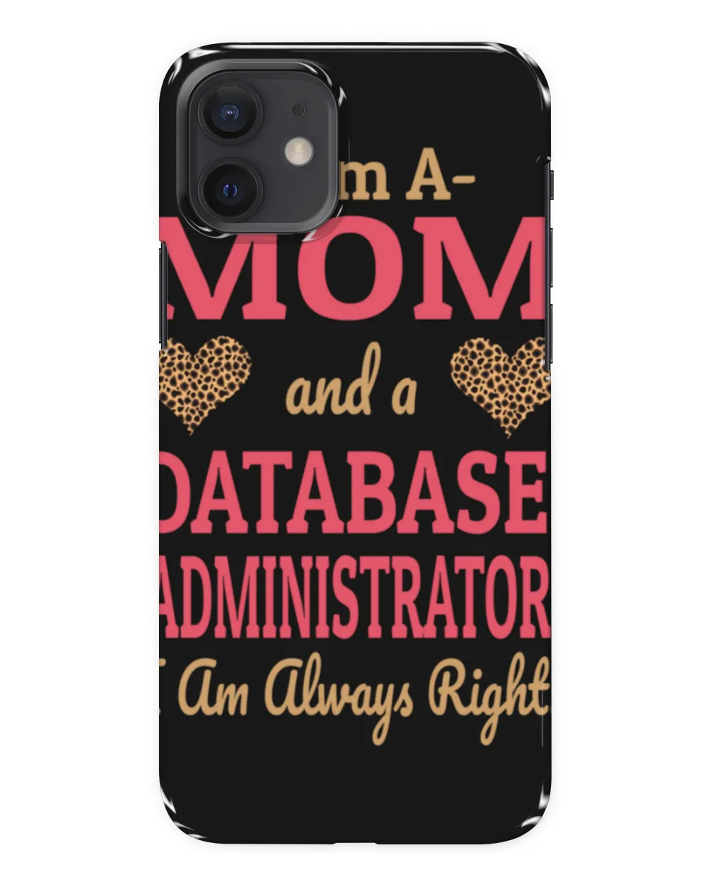 Database Administrator Mom Leopard Print Hearts Cute
